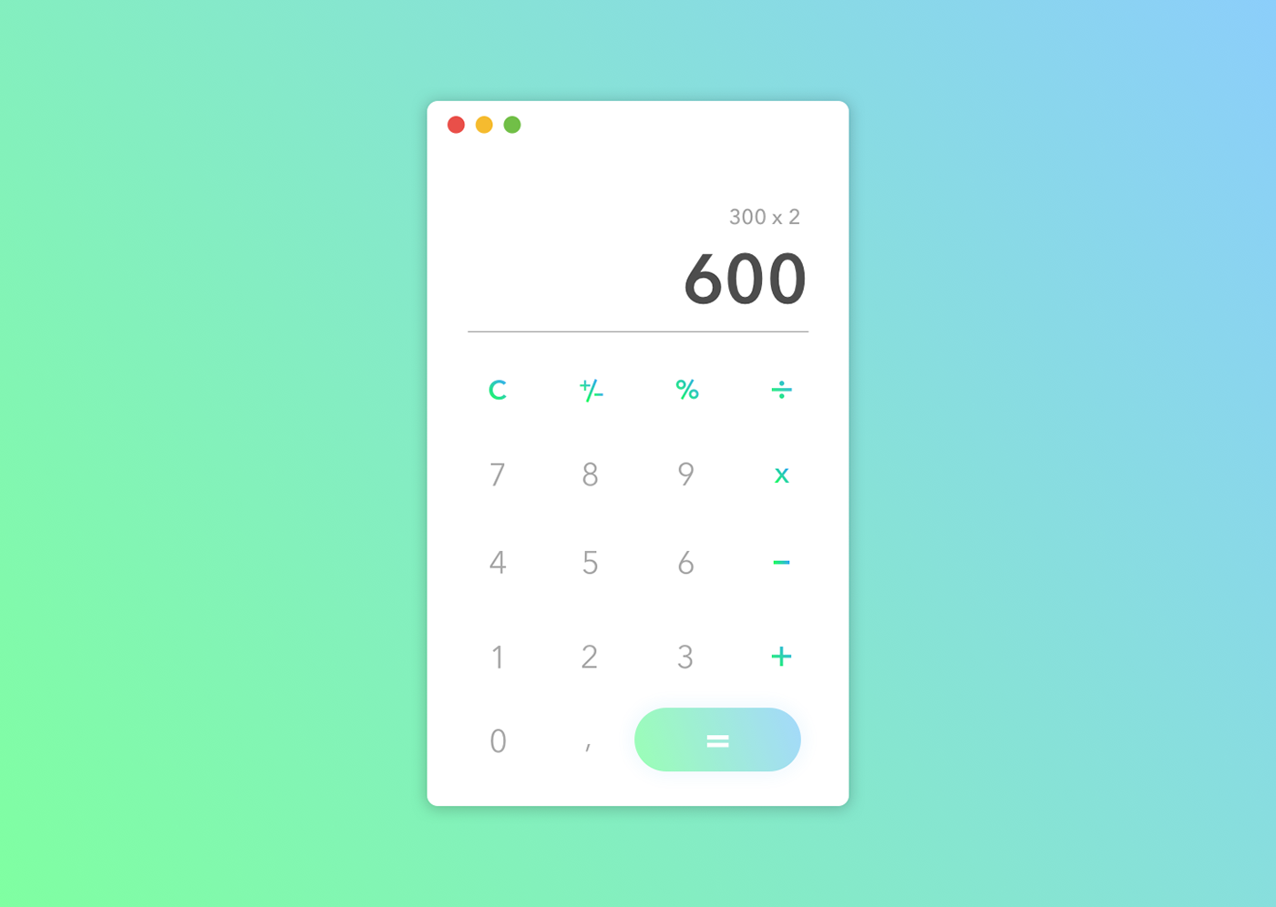 daily ui UI ux #004 calculator