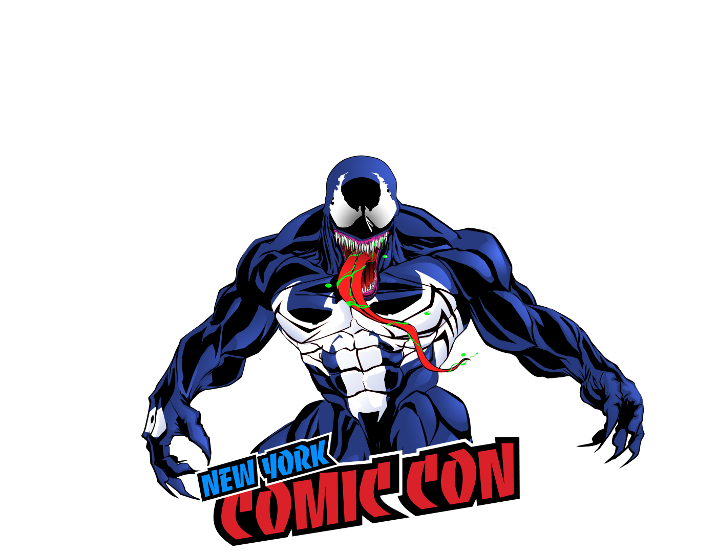 ILLUSTRATION  vector marvel spider-man venom nycc Illustrator photoshop t-shirt mockup