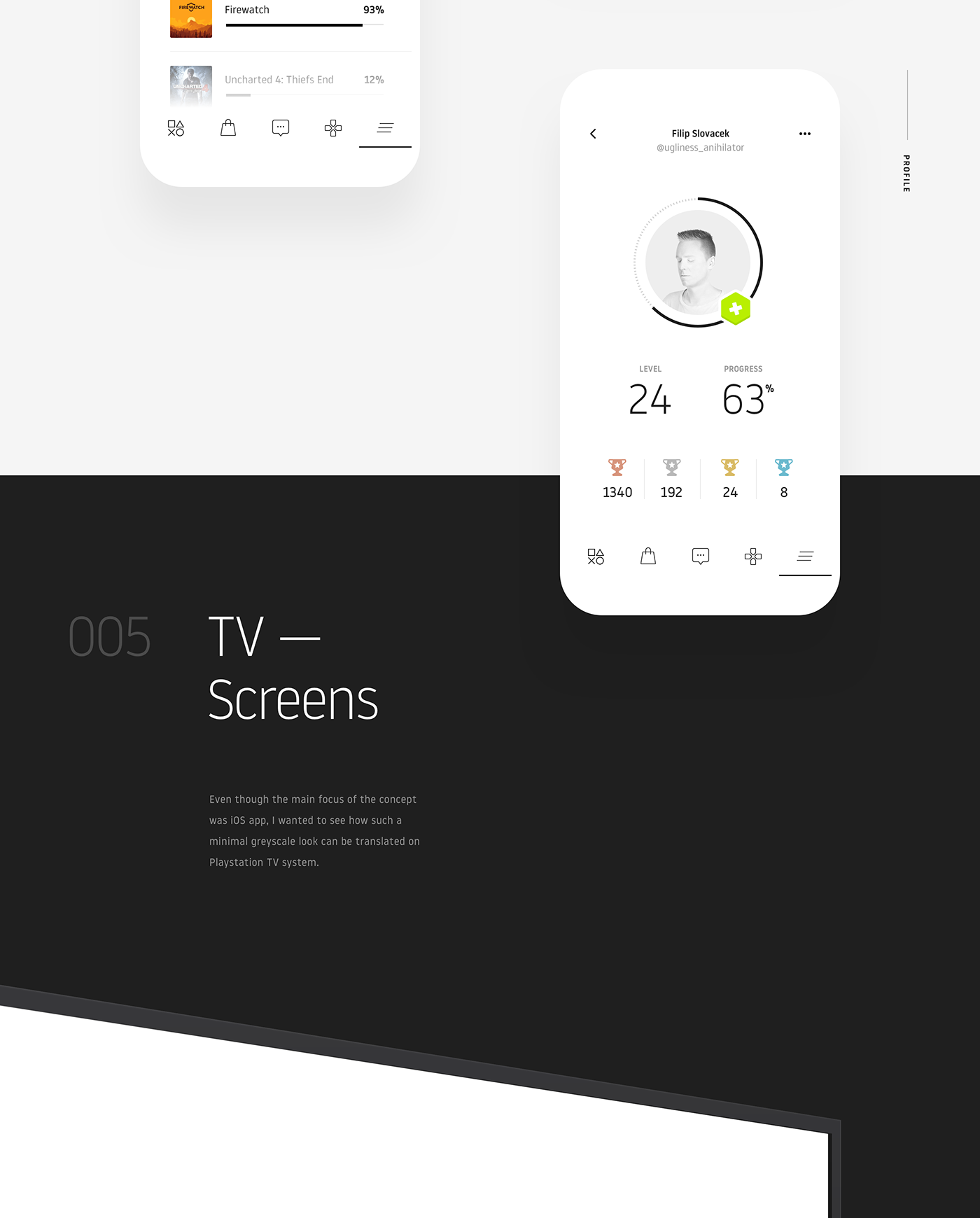 ios app playstation Sony Ps4 concept White minimal