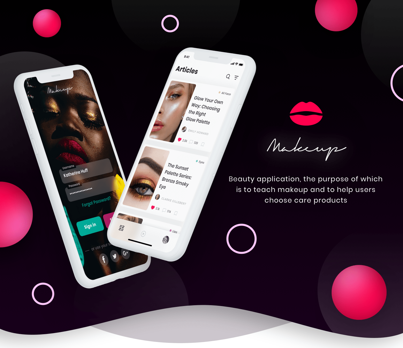 app article ios iphone ux UI video player beauty makeup