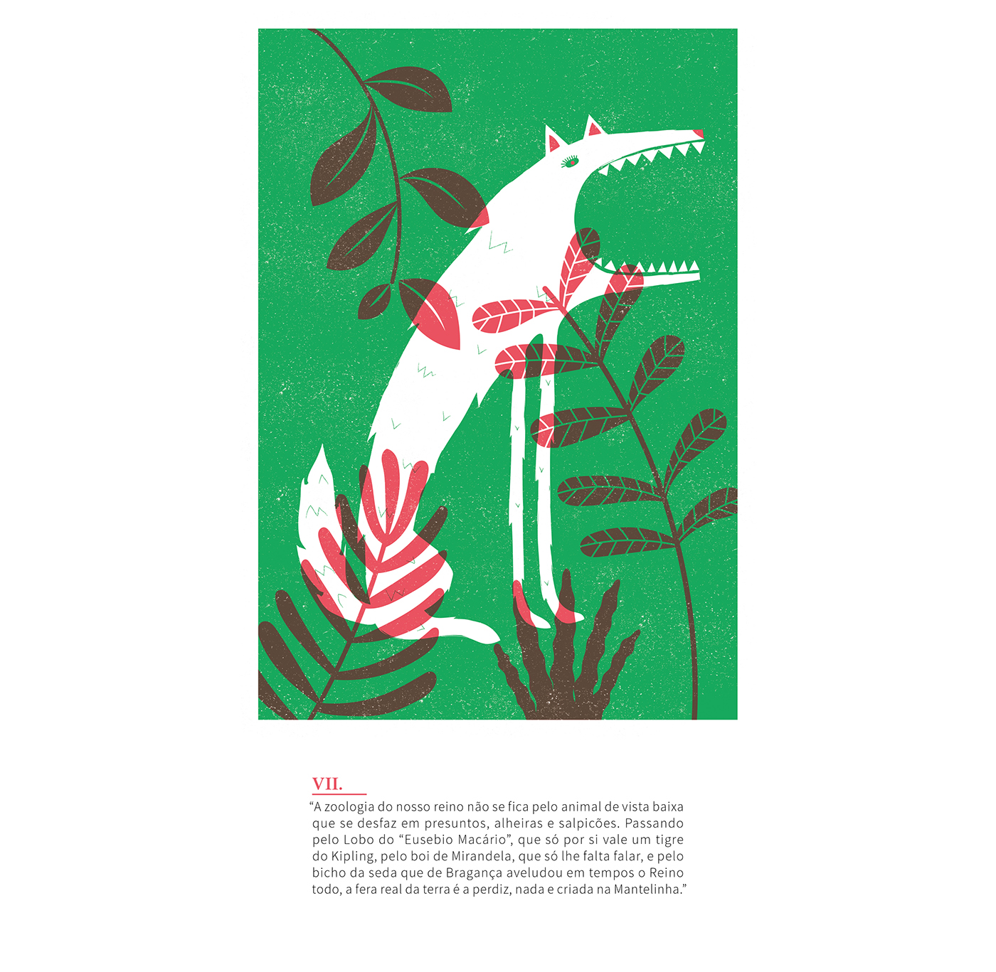 ILLUSTRATION  Exhibition  Wonderful Kingdom risography prints solo show plants Nature red green