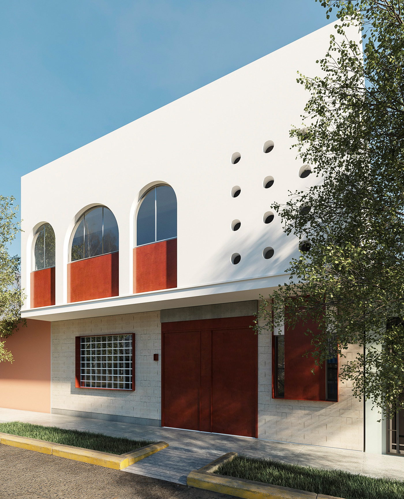 arquitectura 3D Render exterior fachadas remodelacion diseño visual identity arquitecto Ampliacion vivienda