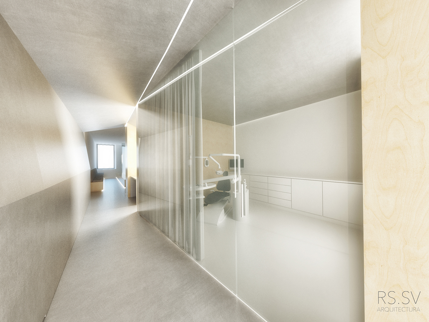 dental clinic Office architecture Interior design 3D Render Health minimal