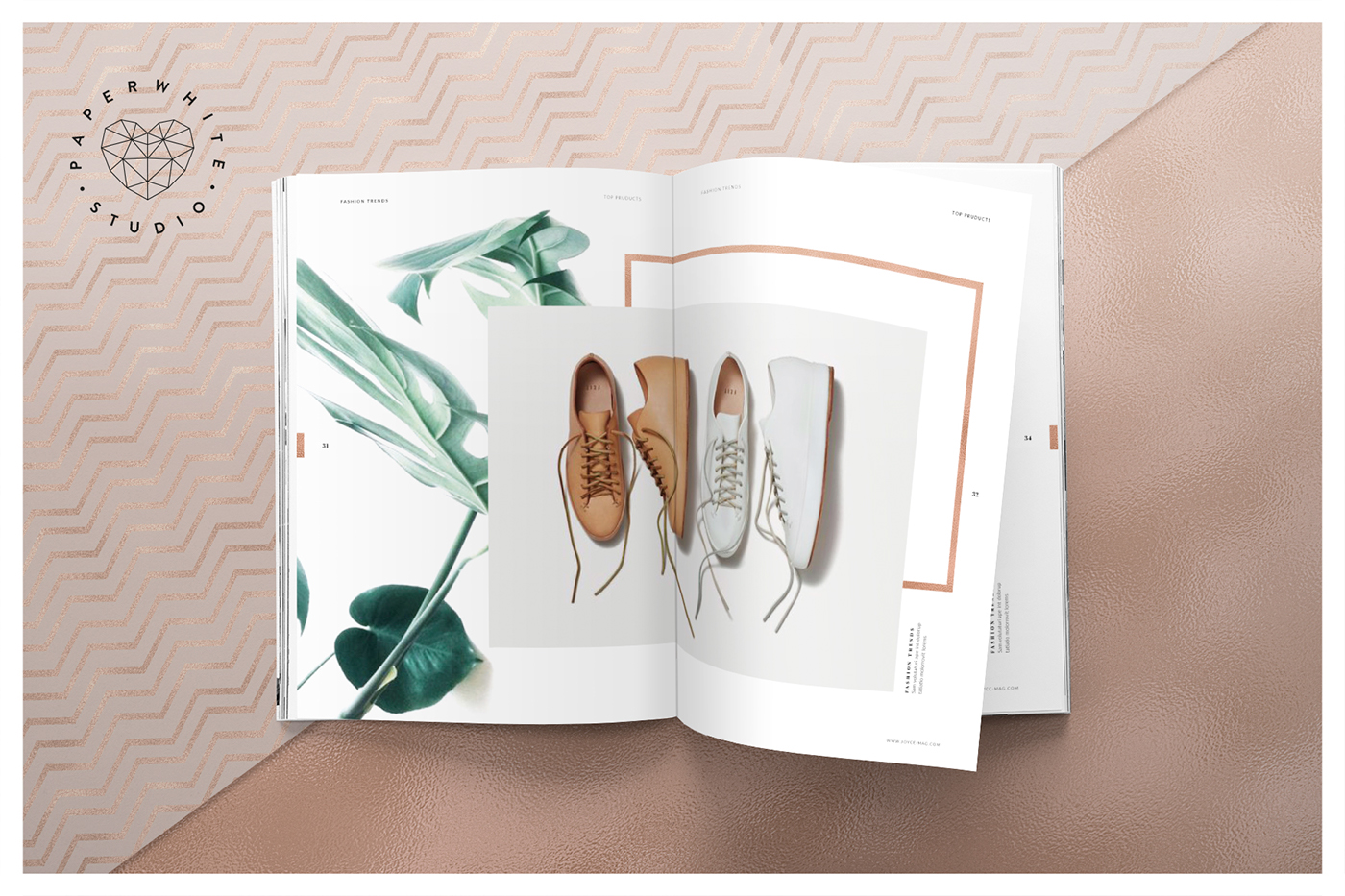 magazine brochure Lookbook template creativemarket portfolio copper ROSEGOLD Fashion  blogger