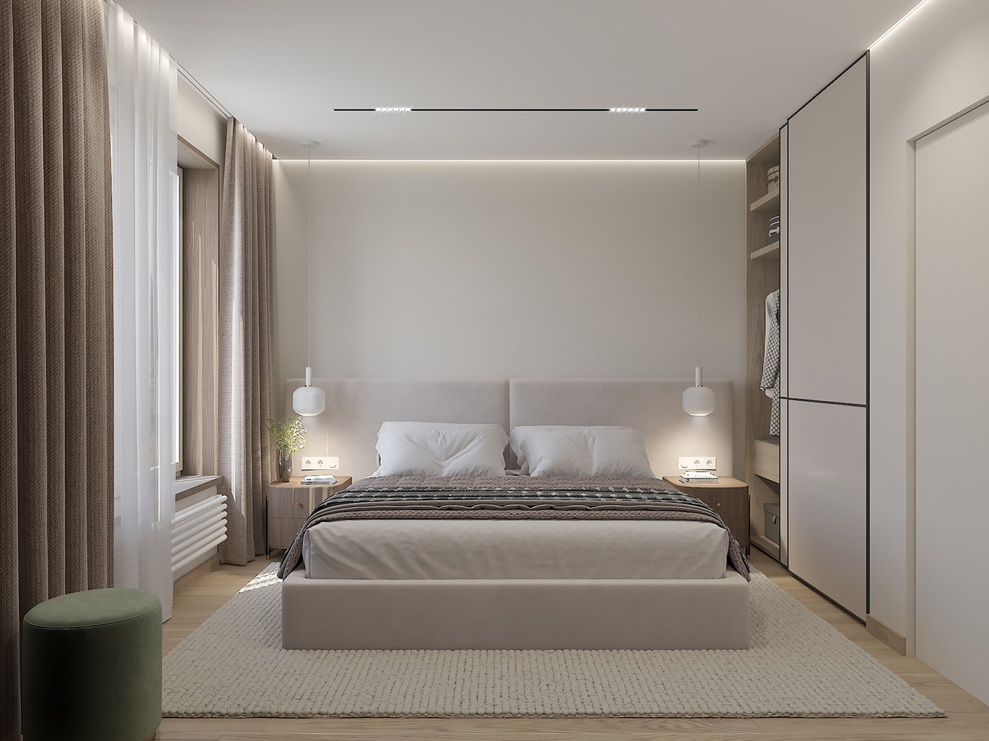 3ds max design Interior визуализация дизайн спальни уютная спальня