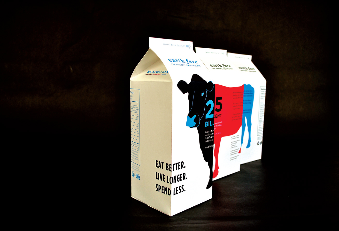 milk cartons EarthFare Grocery produce Dairy Packaging