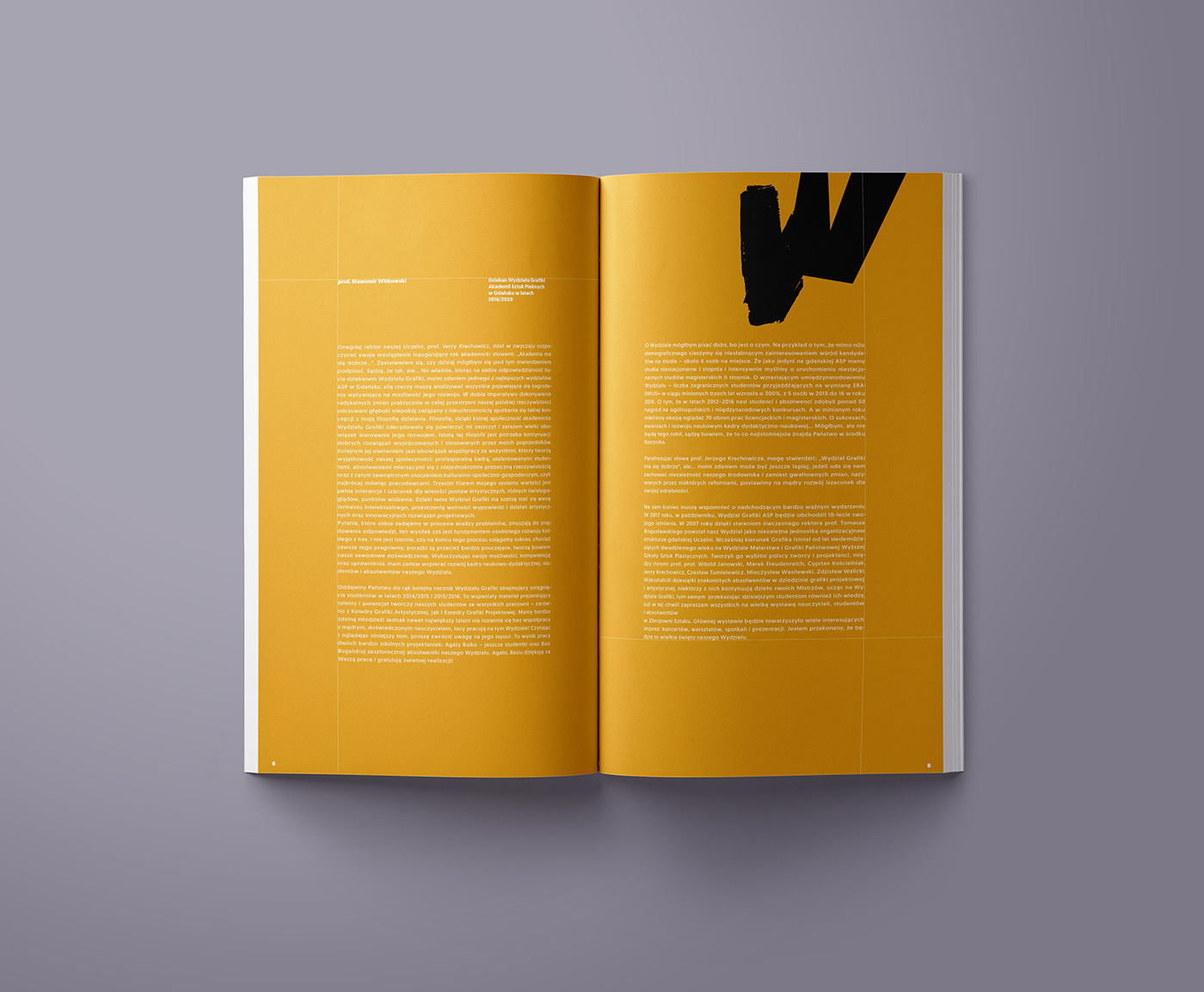 graphic design book ANNUAL yellow paint black artwork asp gdansk polishdesign
