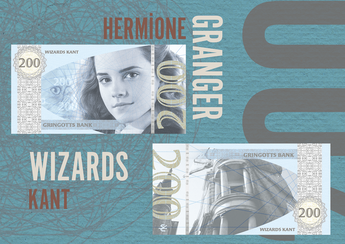 Banknote money banknote design banknotes harry potter money design adobe illustrator Graphic Designer Logotype para tasarımı