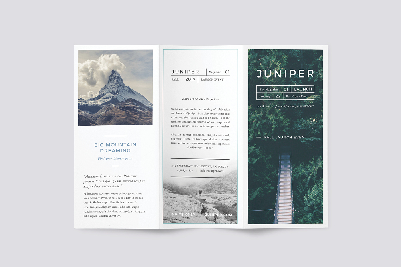 dl brochure brochure design Brochure Template Design Templates Juniper beautiful design adventure Hipster Travel Brochure modern brochure