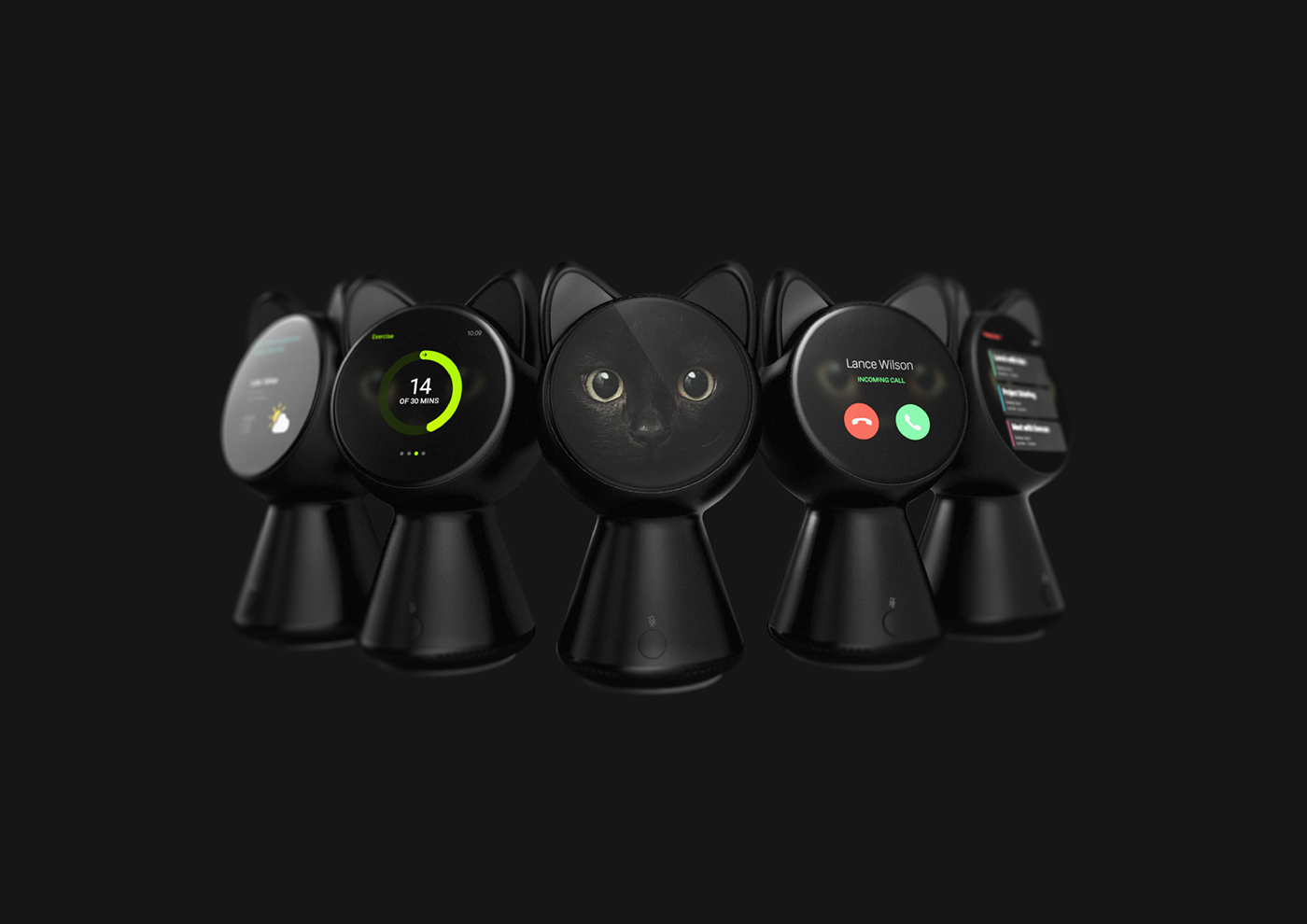 apple GUI Mockup Cat design black Smart speaker concept student project