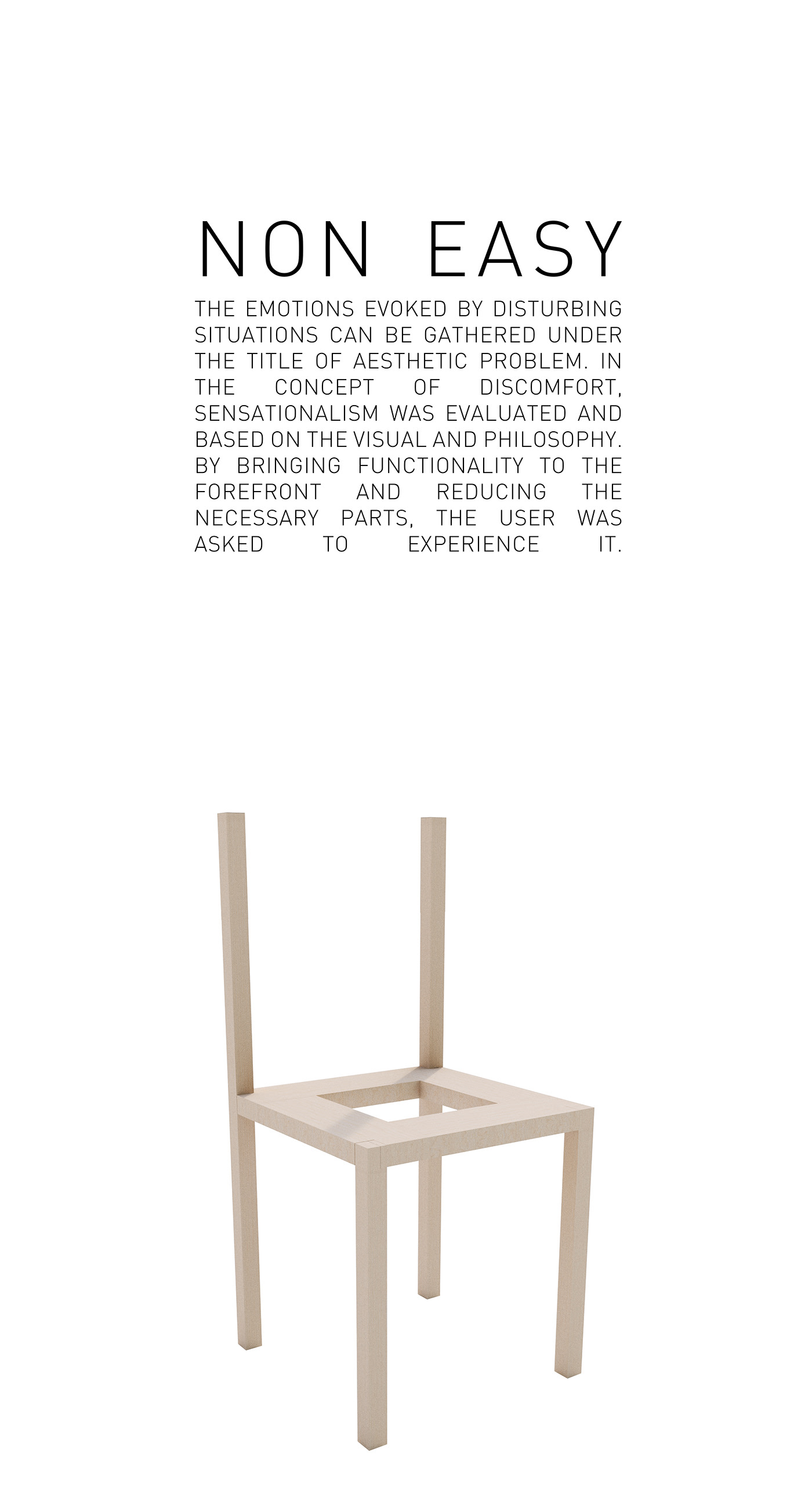 Manifest noneasy furniture design ILLUSTRATION  cinema4d wood CGI 3dmodel chair