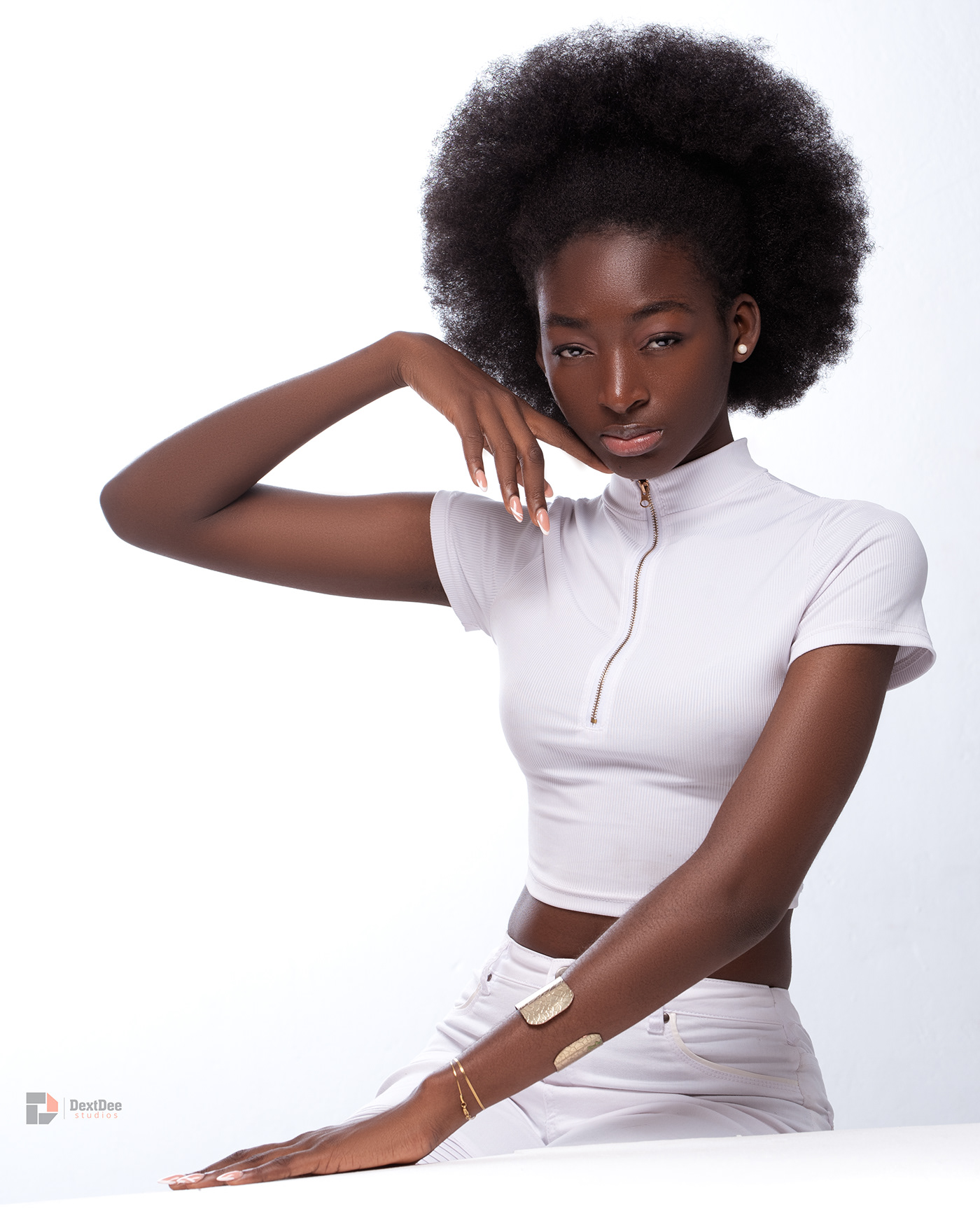 DextDee Studios all white afro Ghana Test Shoot retouching  edit