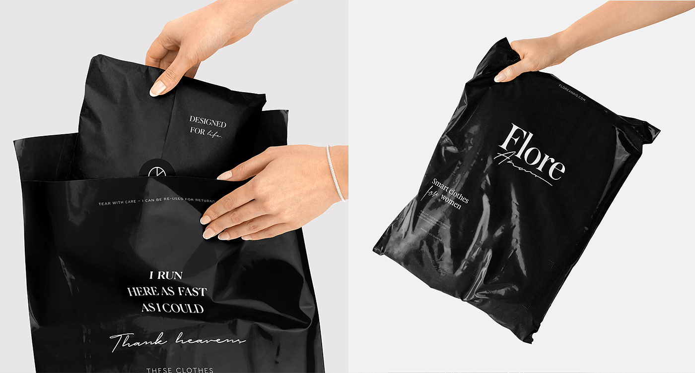 Fashion  women minimal branding  casual black bag business card