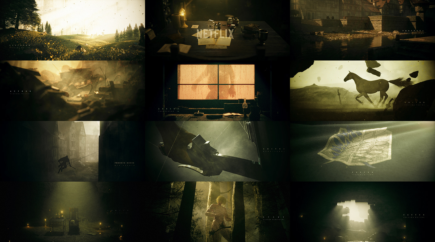 3D attack on titan c4d CGI cinematic director Film   motion graphics  Netflix Title