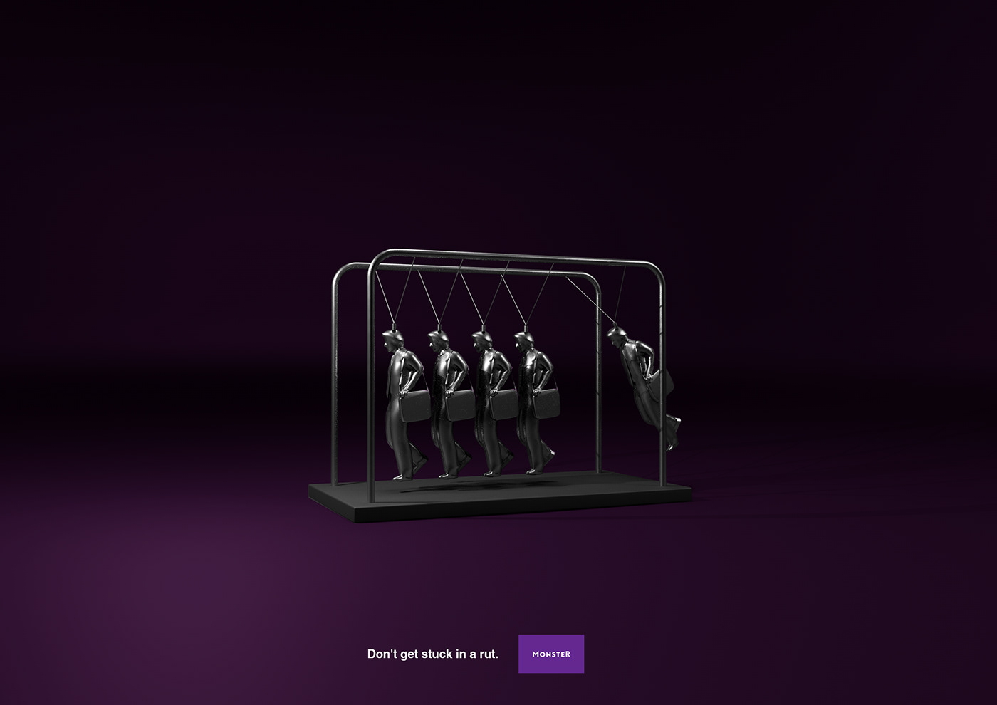 monster Routine Office 3D cinema 4d concept Recruiting HR