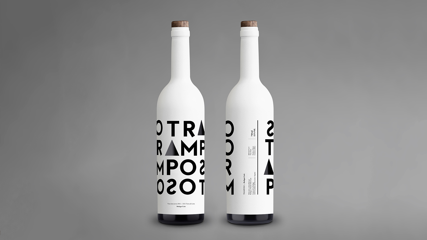 wine bottle Label etiqueta botella vino Tramposo tipografia neutraface