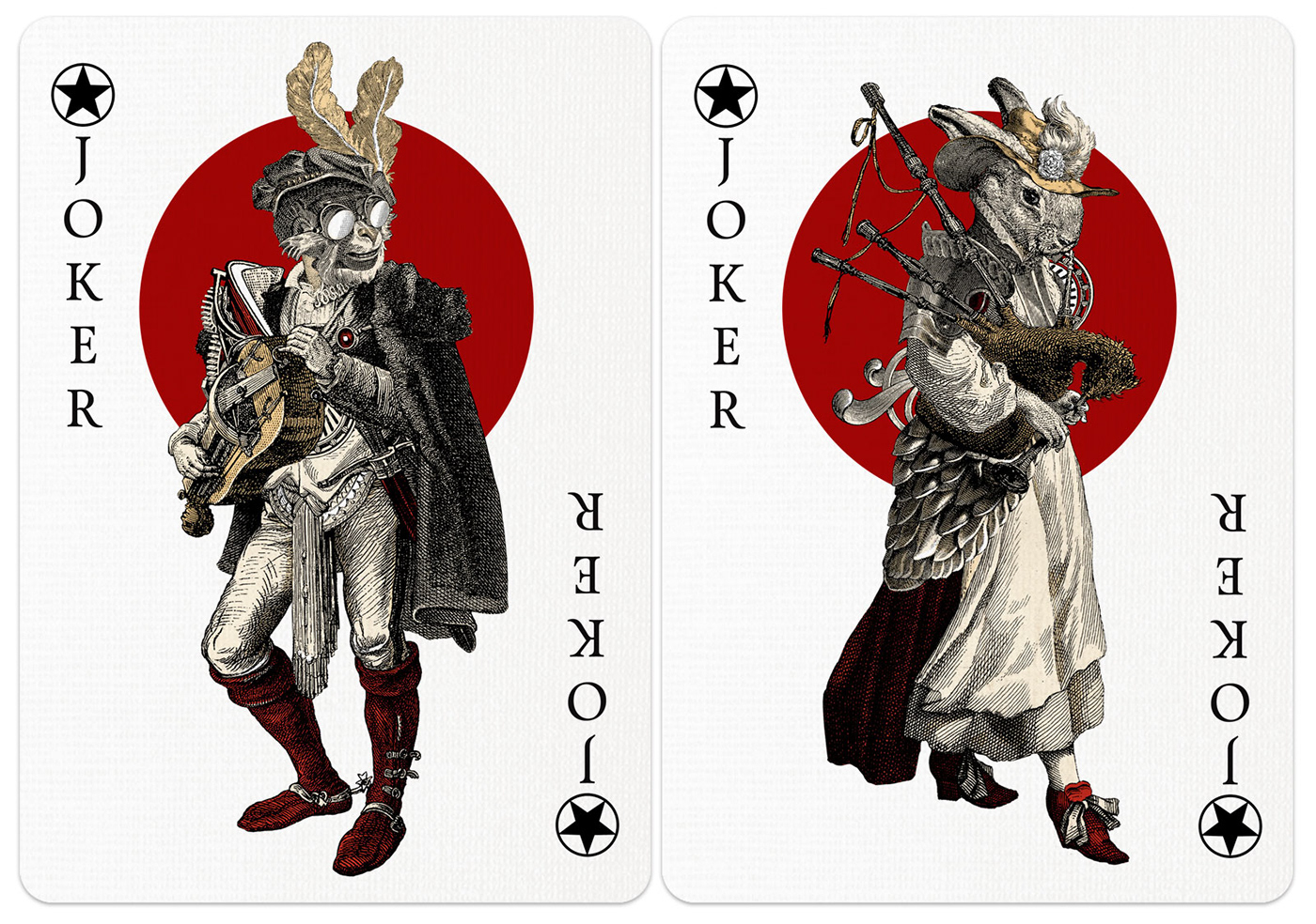 artwork collage digital illustration Graphic Designer Packaging Playing Cards card design Collection
