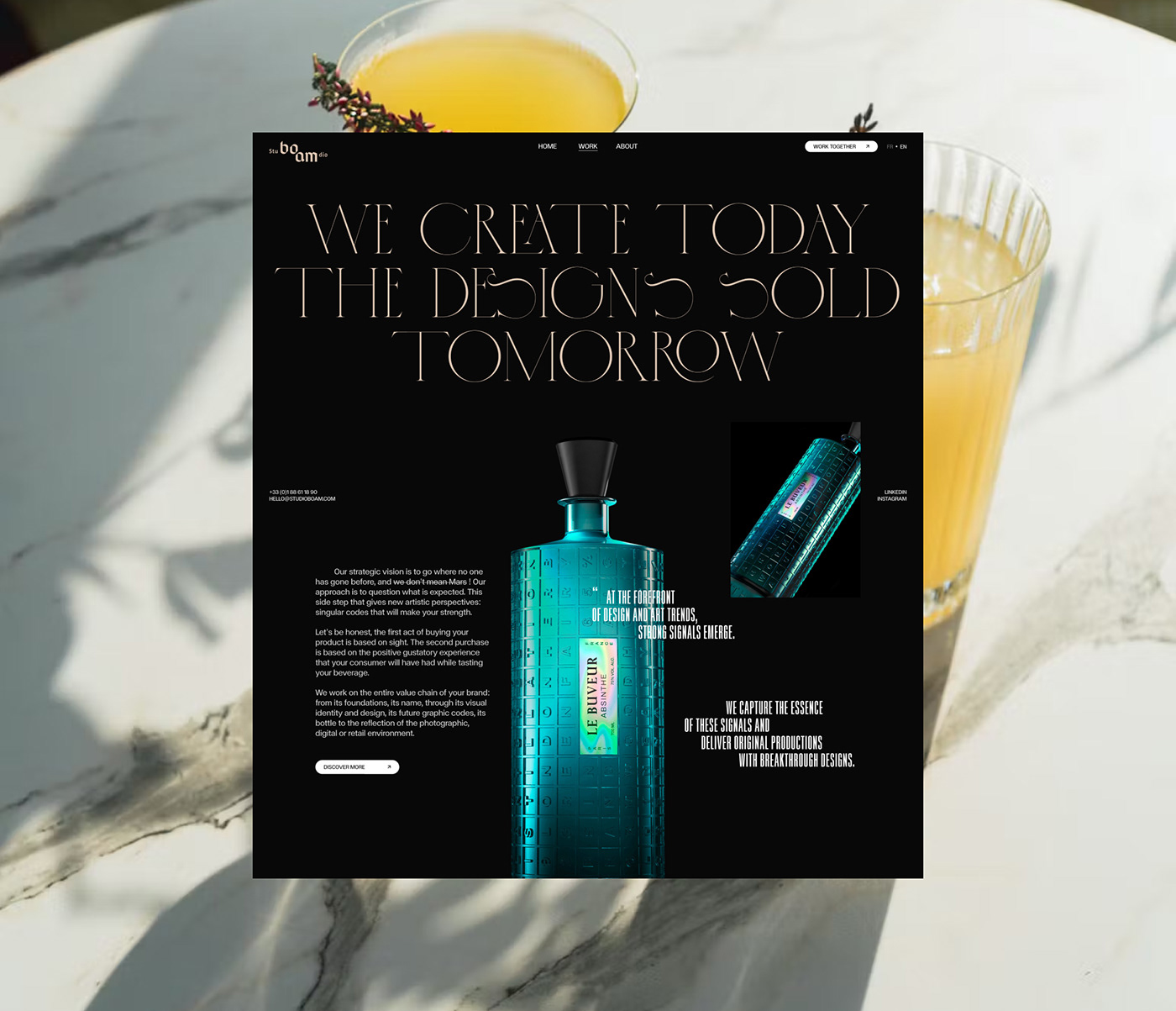 UI/UX Website design bottle Spirits typography   bottles wine beverage motion design Studio Boam