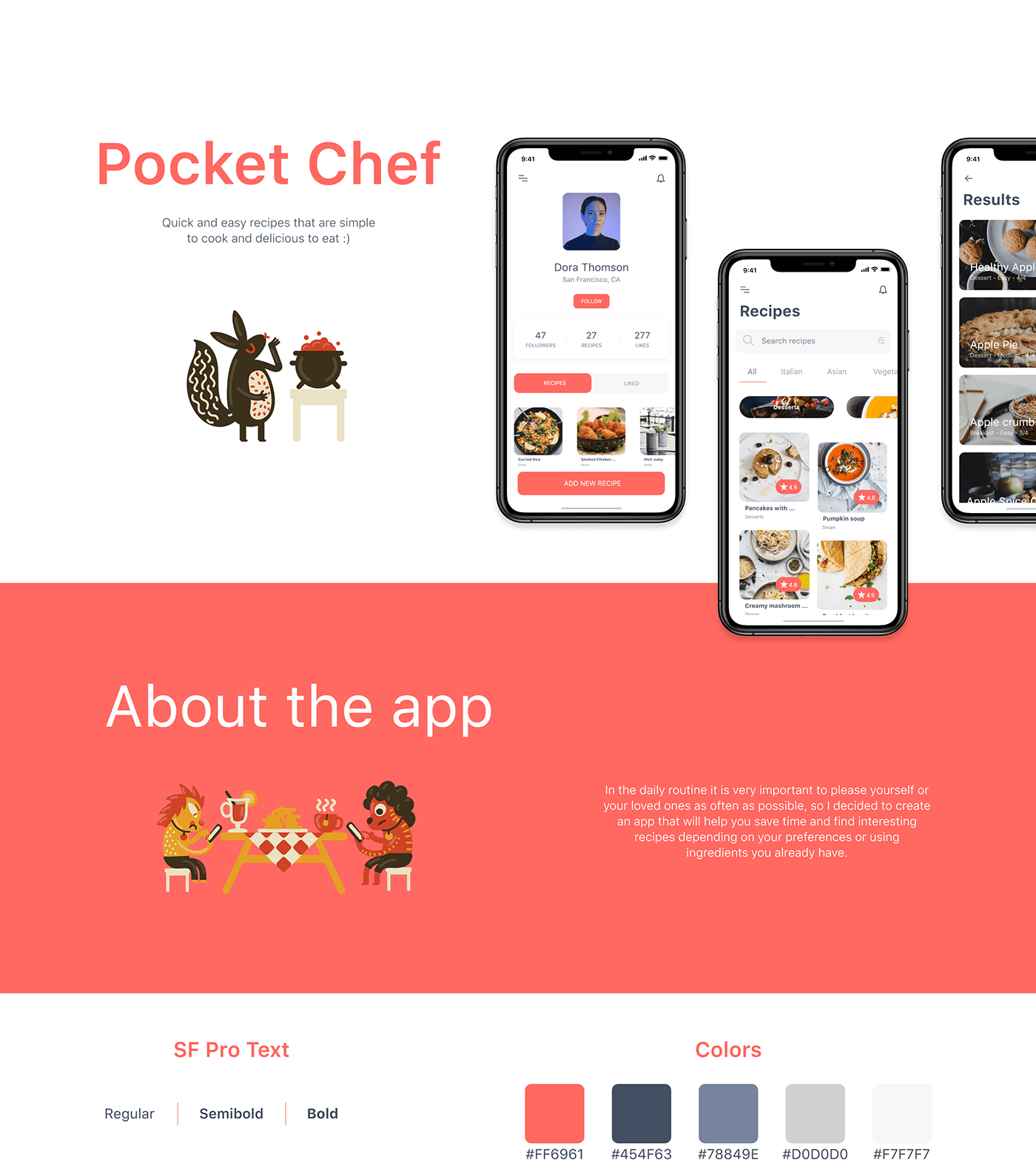 app cooking interaction Interface ios mobile recipe UI ux xD