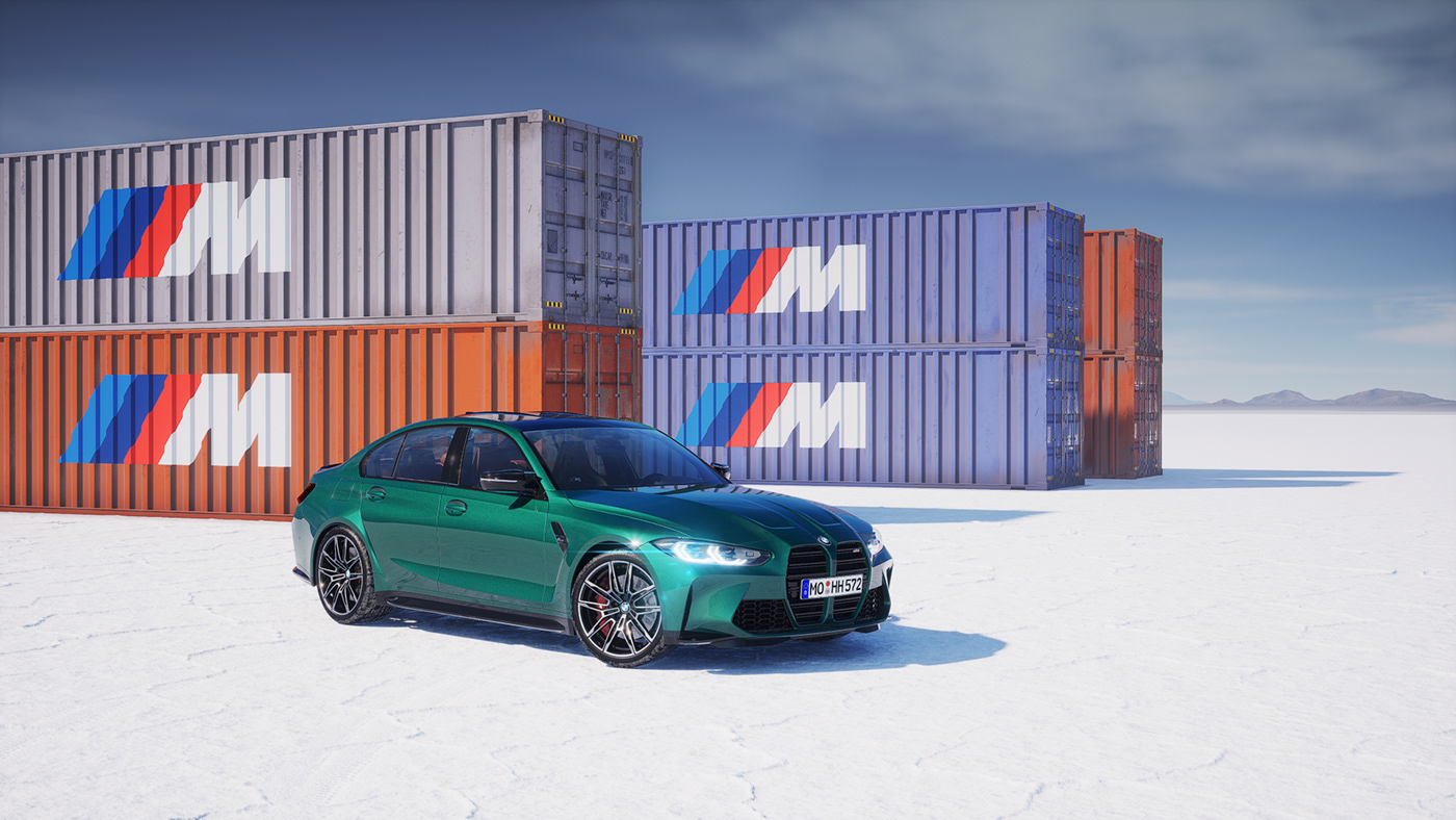 automotive   CGI BMW Unreal Engine rendering visualization 3D UE5 car saltflats