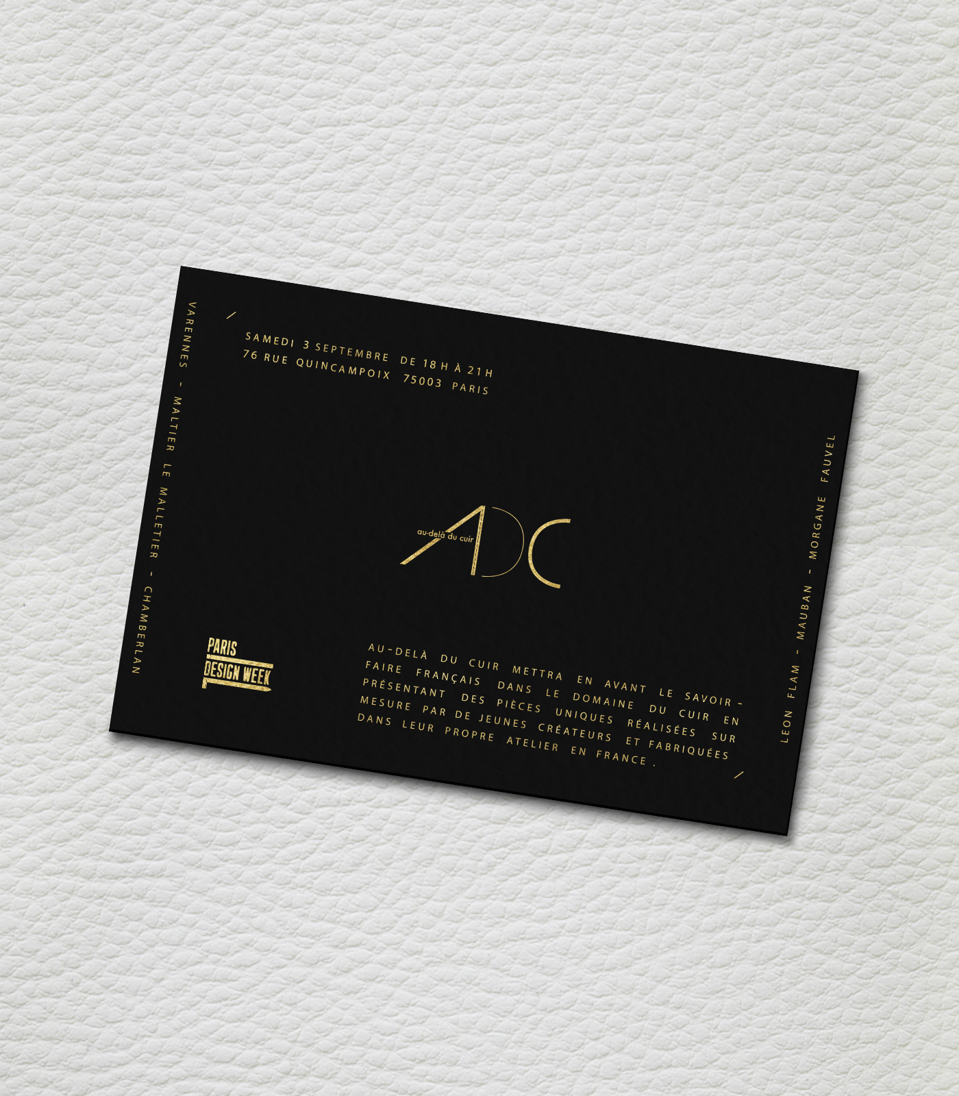 Invitation design graphicdesign france gold print