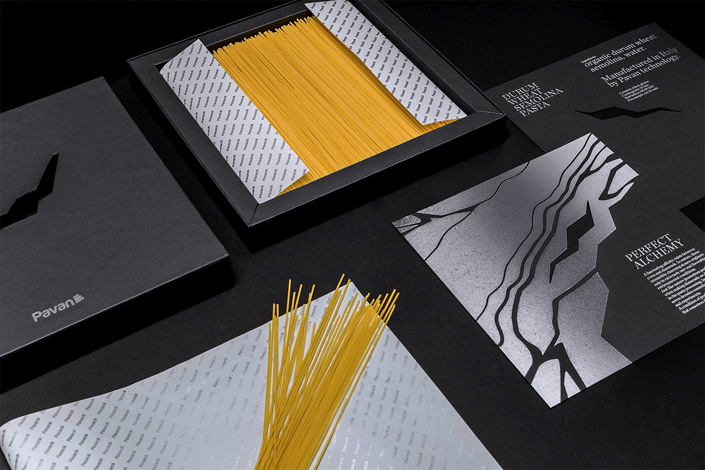 Pasta Italy italia Pack silver foil Hot Foil black rock diamond  concept spaghetti Quality luxury Food 