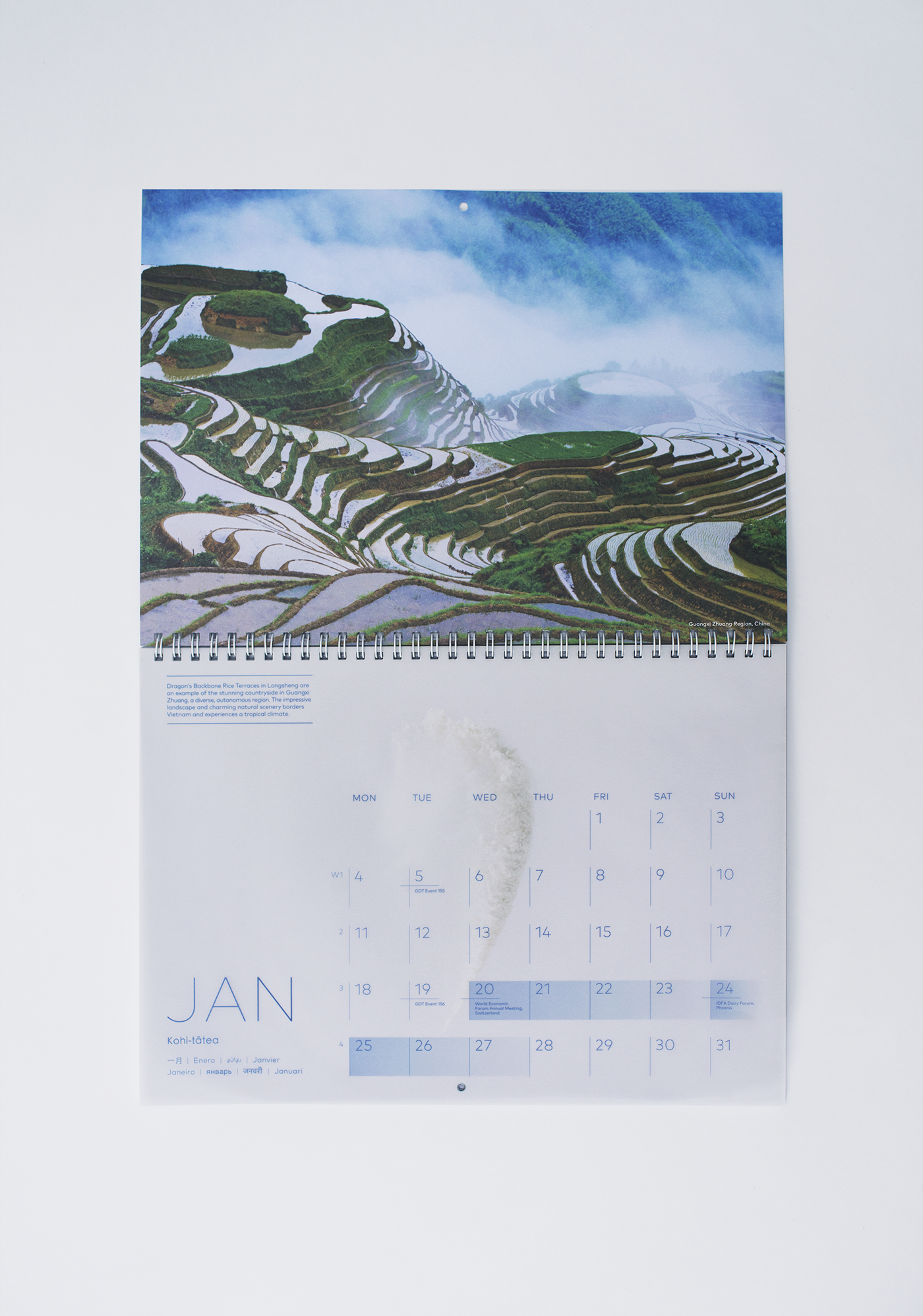 NZMP New Zealand world Landscape Photography  calendar Gilclear milk powder