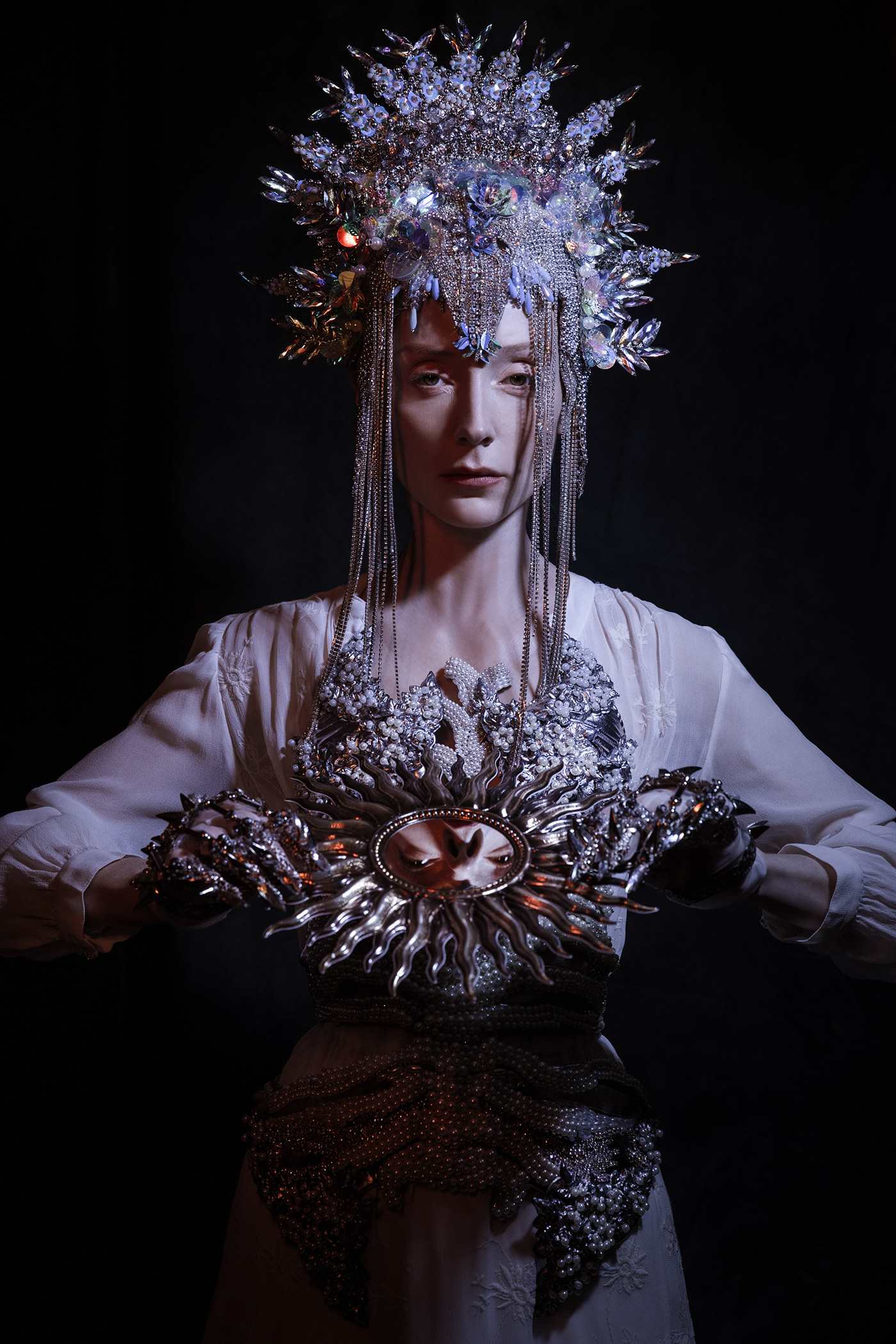 art corset crown DANCE   Folklore medival pearl Princess scull