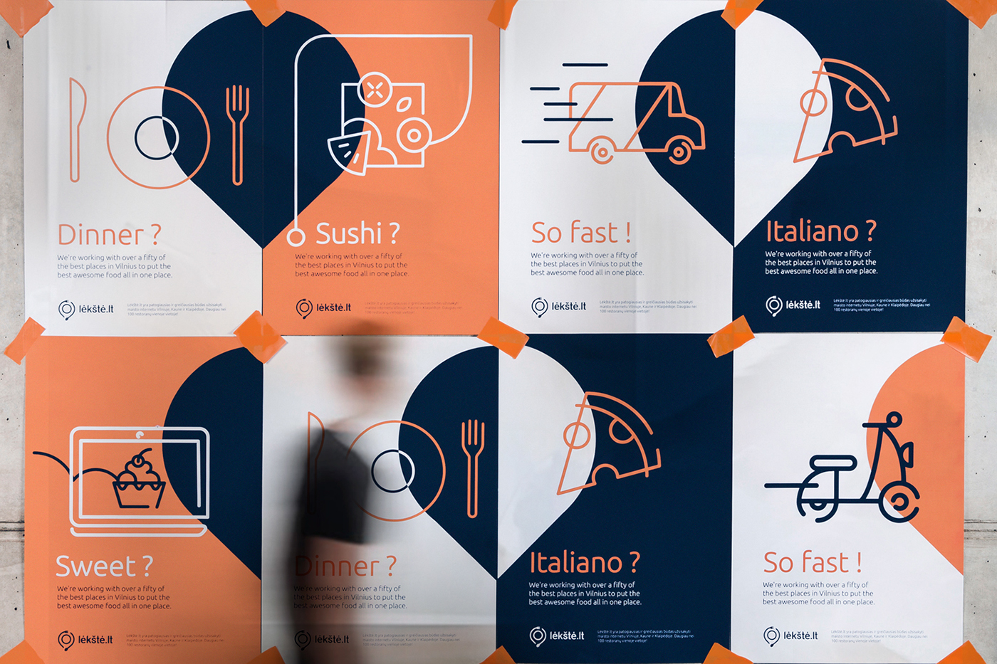 Food  delivery branding  identity pattern icons Logotype colours stationary art direction 