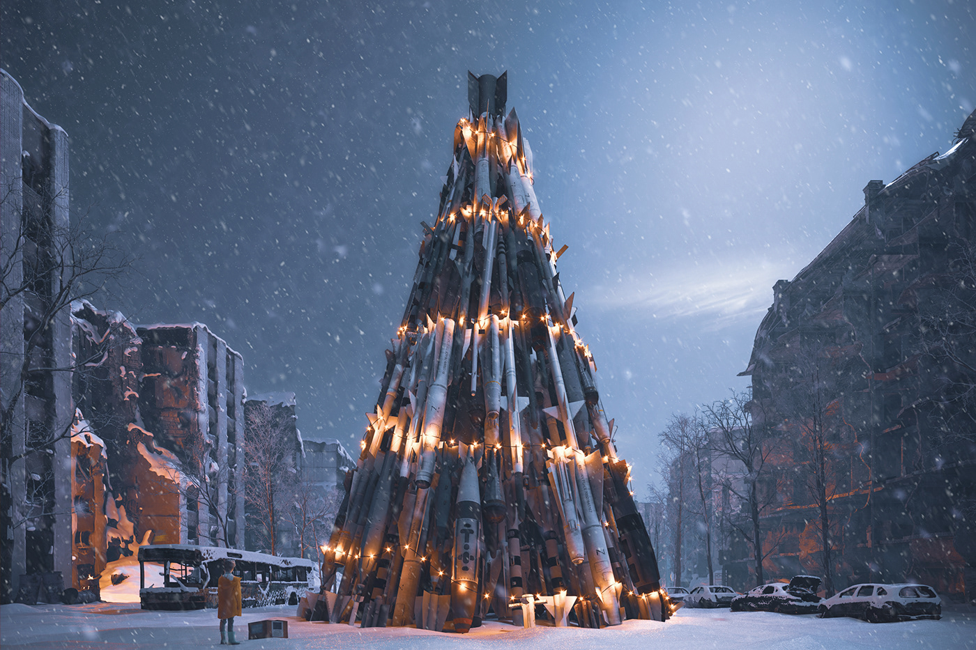 3ds max archviz CGI corona exterior Render snow ukraine visualization winter