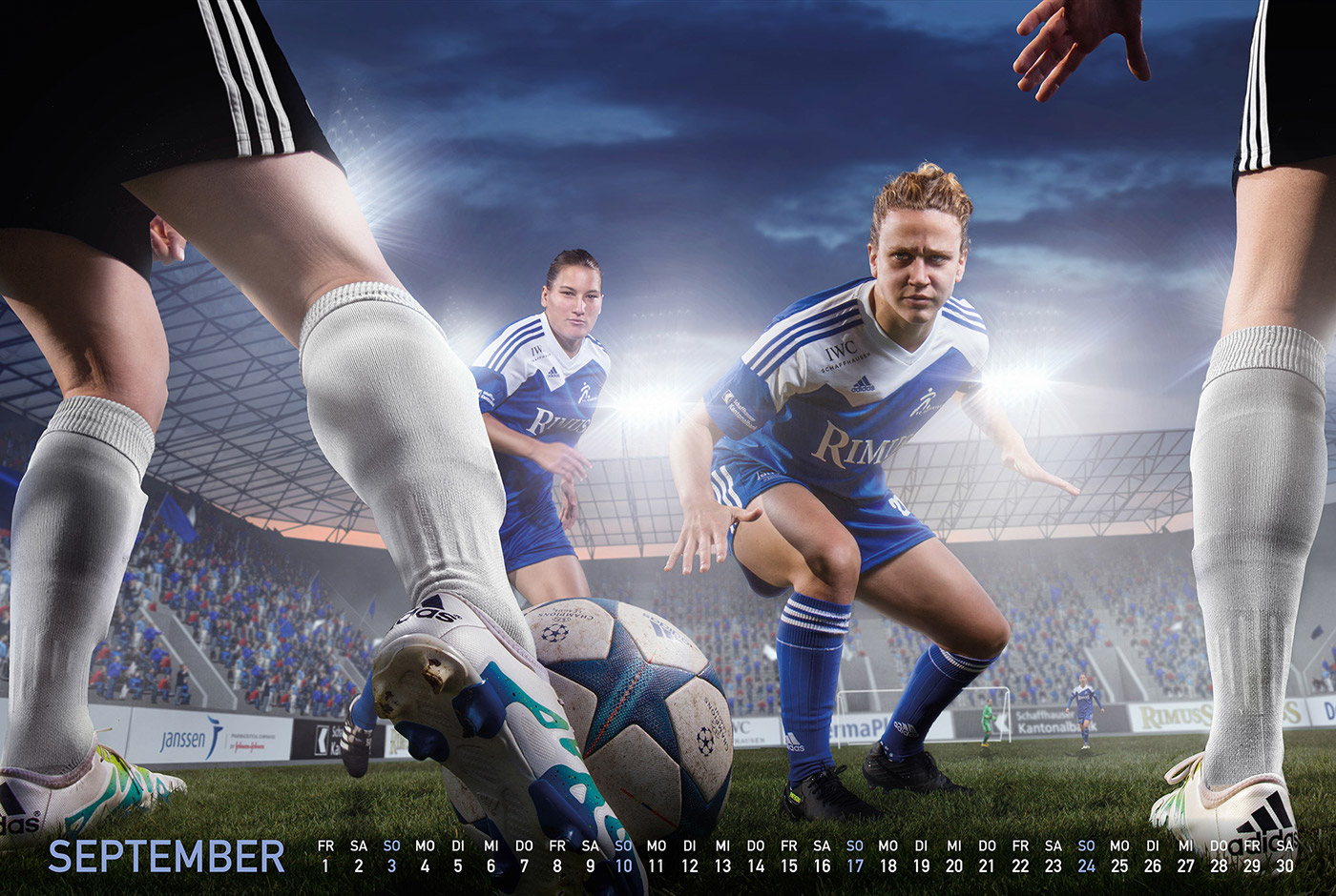 Fussball soccer sport Bildbearbeitung photoshop composing retouching  kalender digital-art