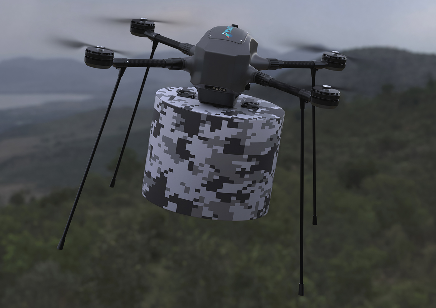 Aircraft drone quadcopter concept industrial design  3d modeling visualization vray 3ds max Military
