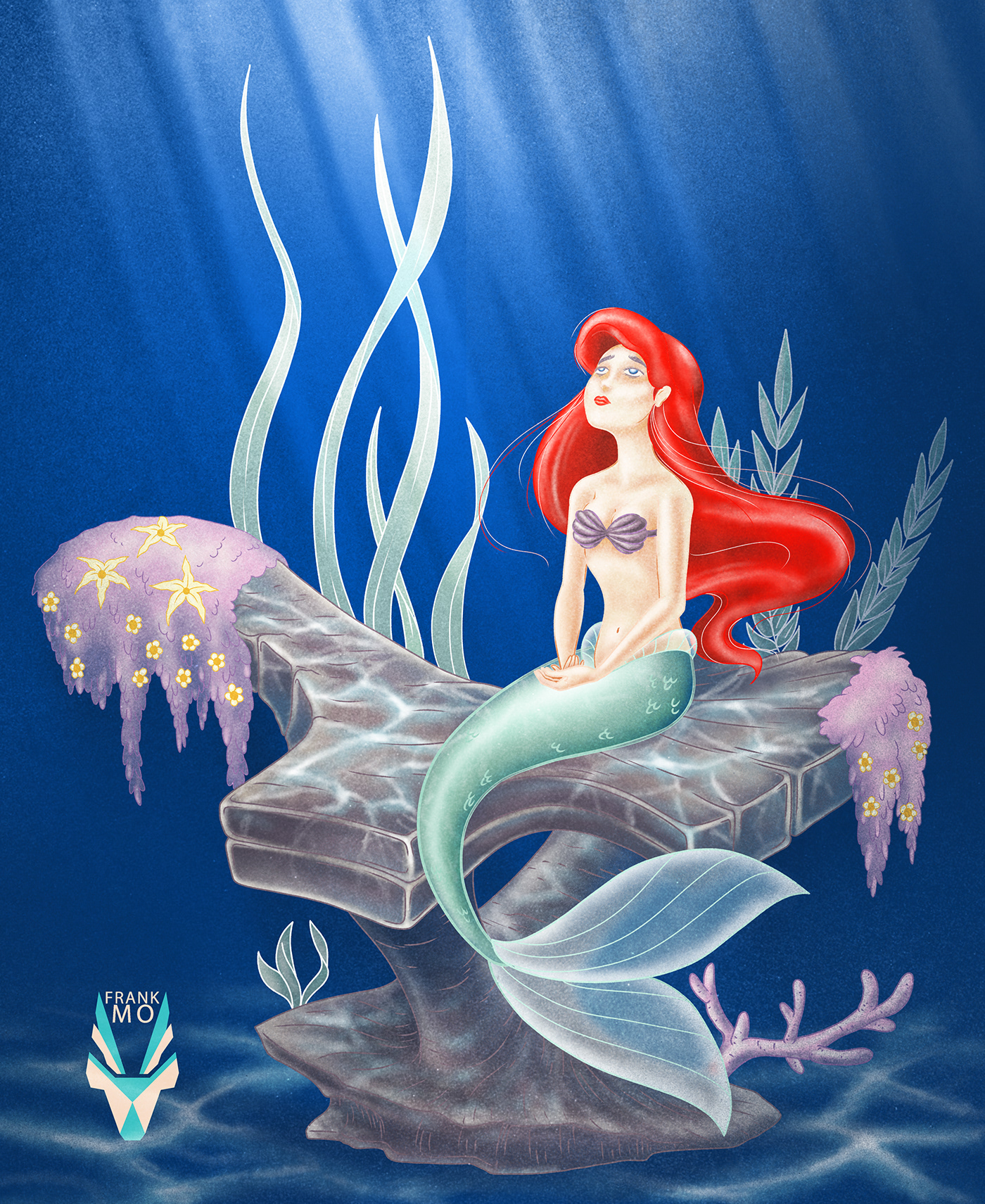 disney fanart ILLUSTRATION  art digitalart Drawing  underthesea Character characterdesign mermaids