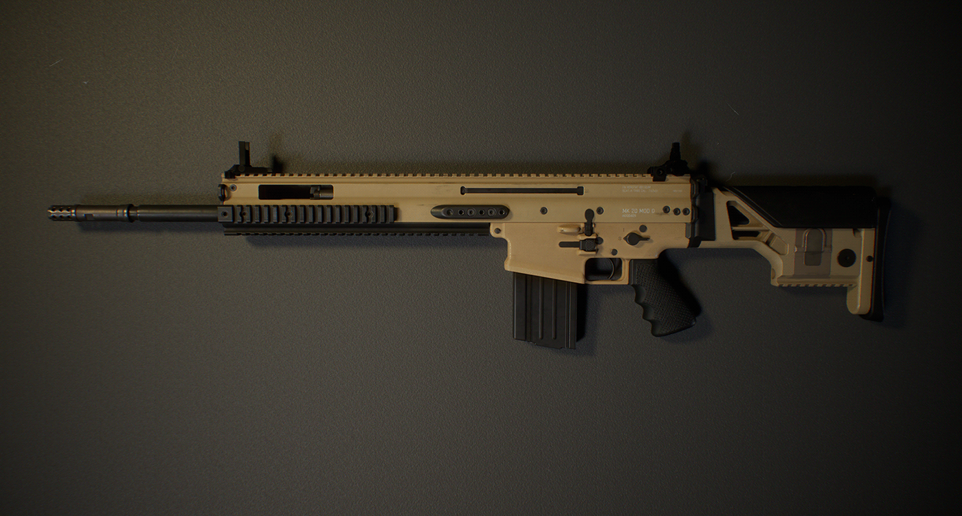 rifle Gun Weapon game 3D рендер