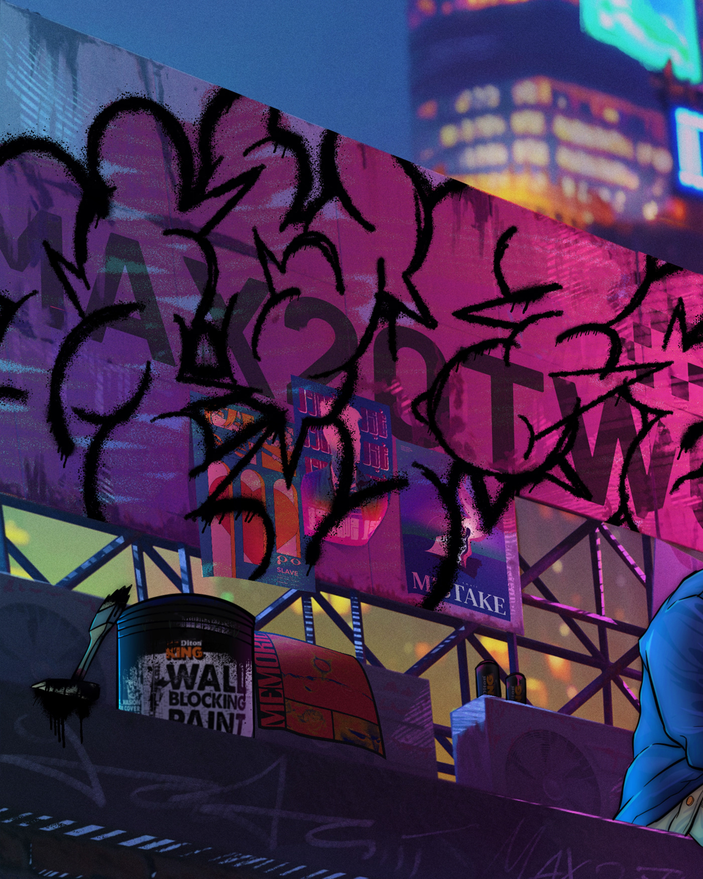 ILLUSTRATION  Graffiti Street Street Art  streetwear blender Procreate city Urban architecture