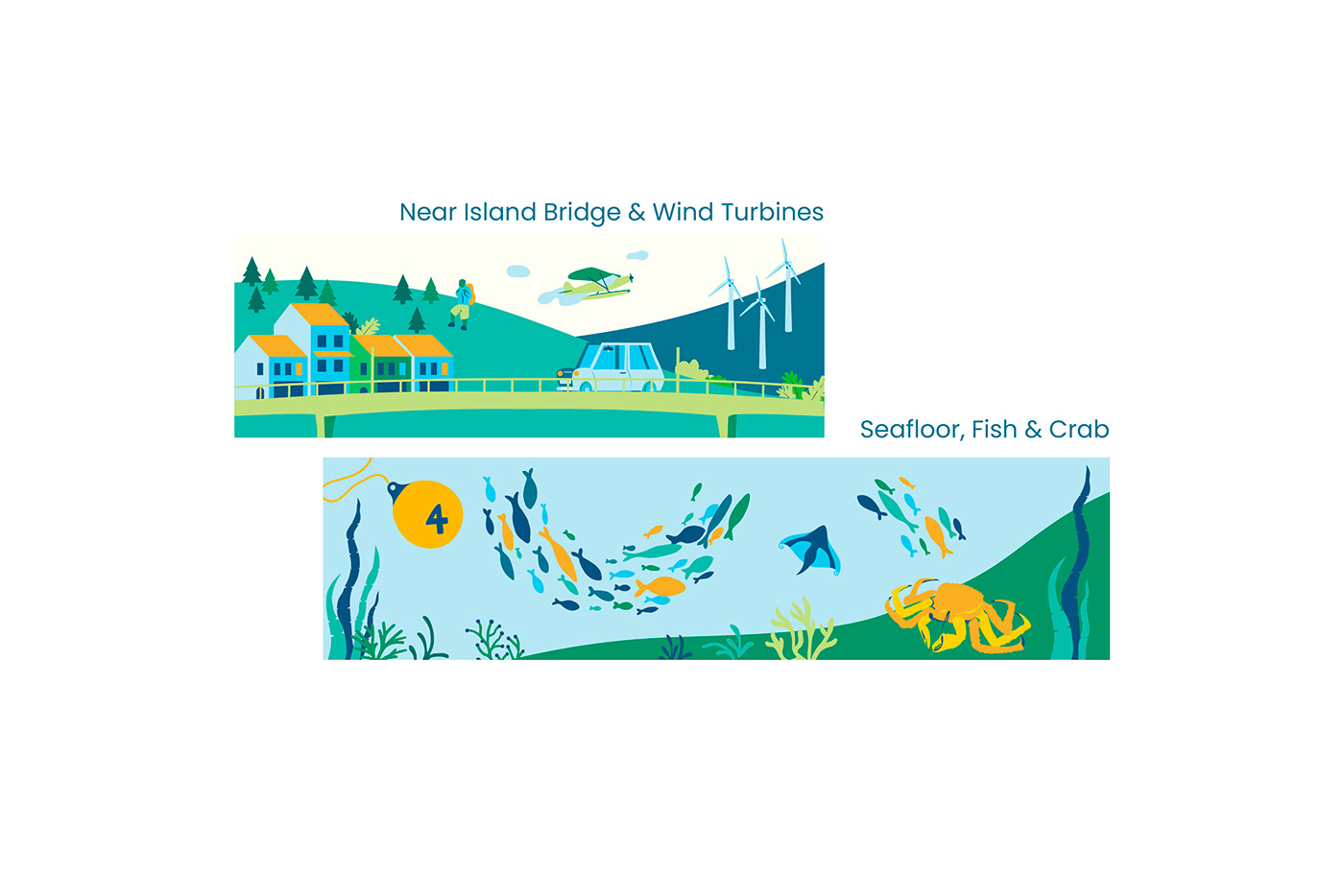 adobe illustrator Alaska branding  collage colors fishing identity ILLUSTRATION  postcard vector