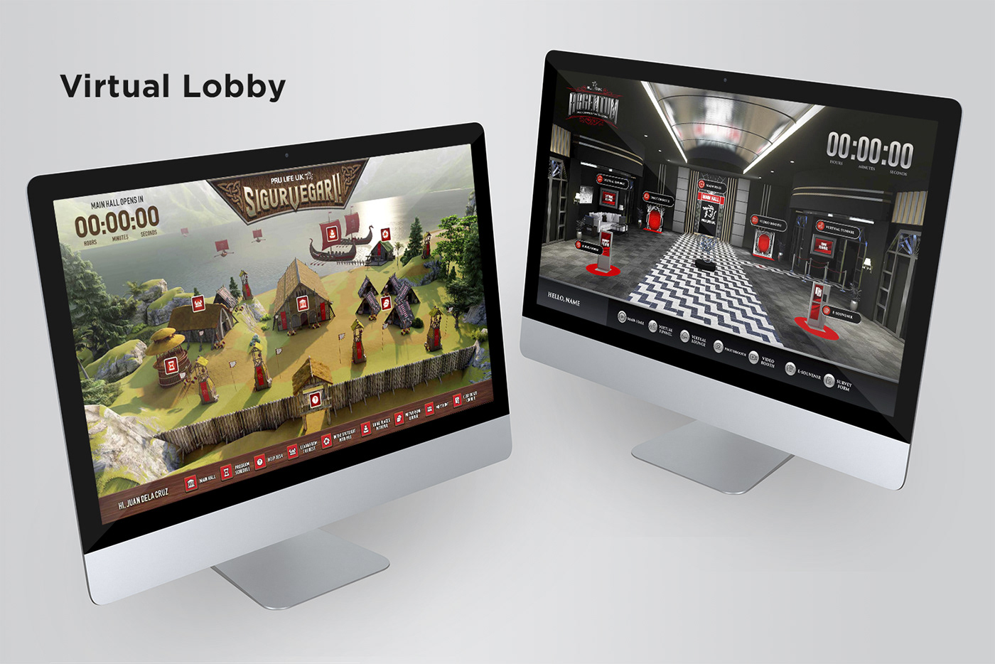 virtual event Virtual Lobby 3D concept artwork
