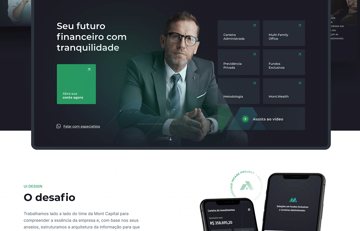 Bank Brasil Brazil credit darkmode Figma finance uxui Webdesign Website
