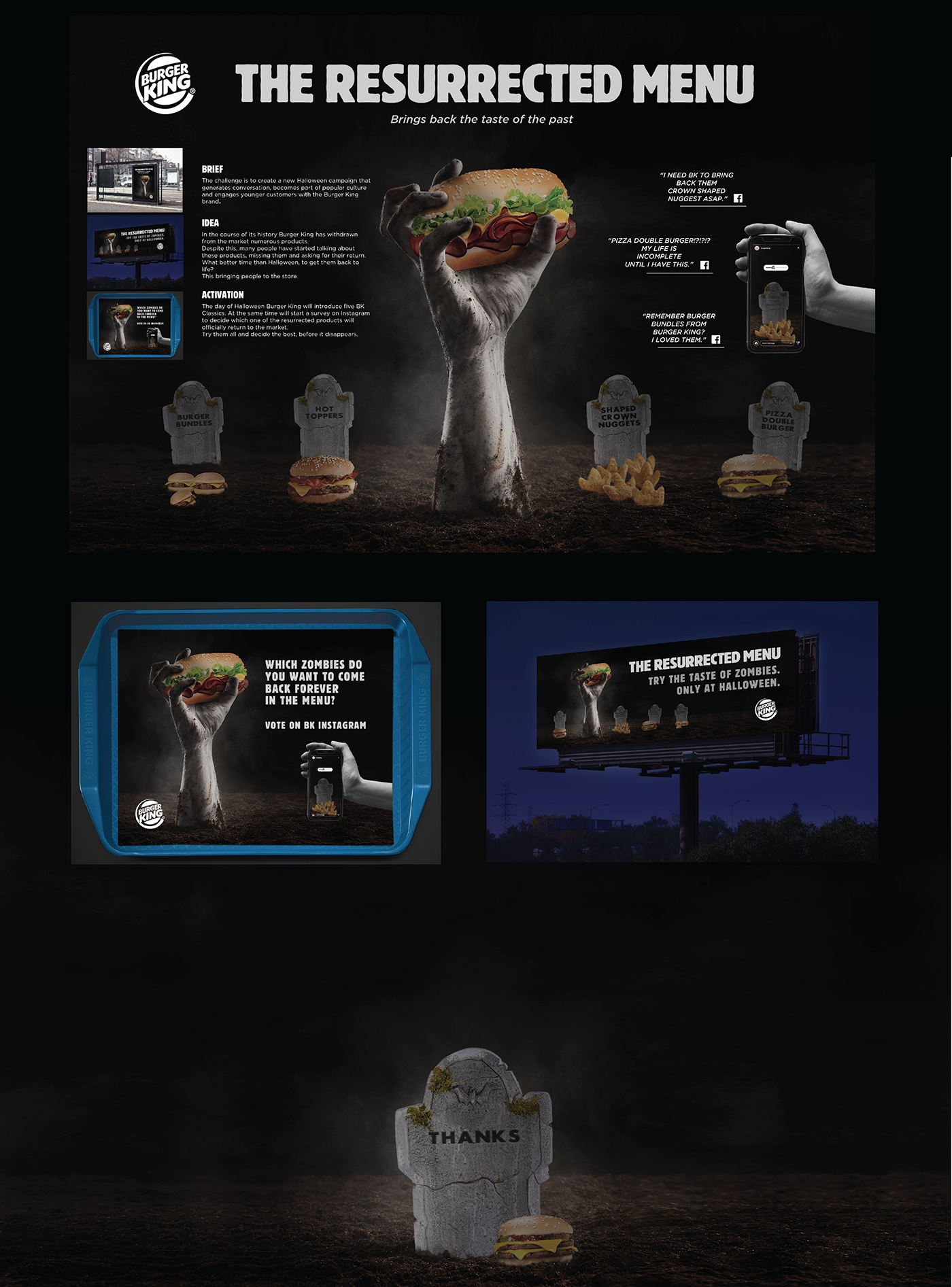 Burger King case Board Advertising  copywriting  idea art direction  Halloween hamburger adci