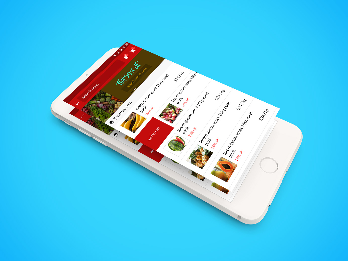 Mobile app mobile Mockup UI/UX app design Ecommerce store app store