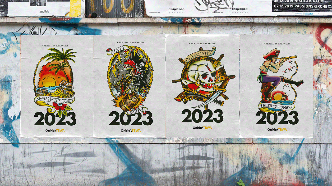 tattoo pirates visual identity art direction  brand identity Advertising  craft