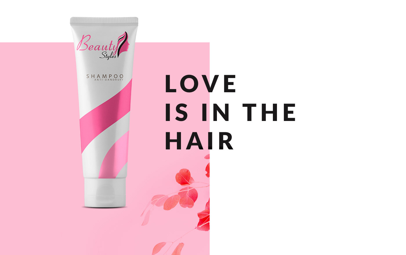 logo minimal packaging Cosmetic branding  beauty pastel hair Packaging Product Branding pink