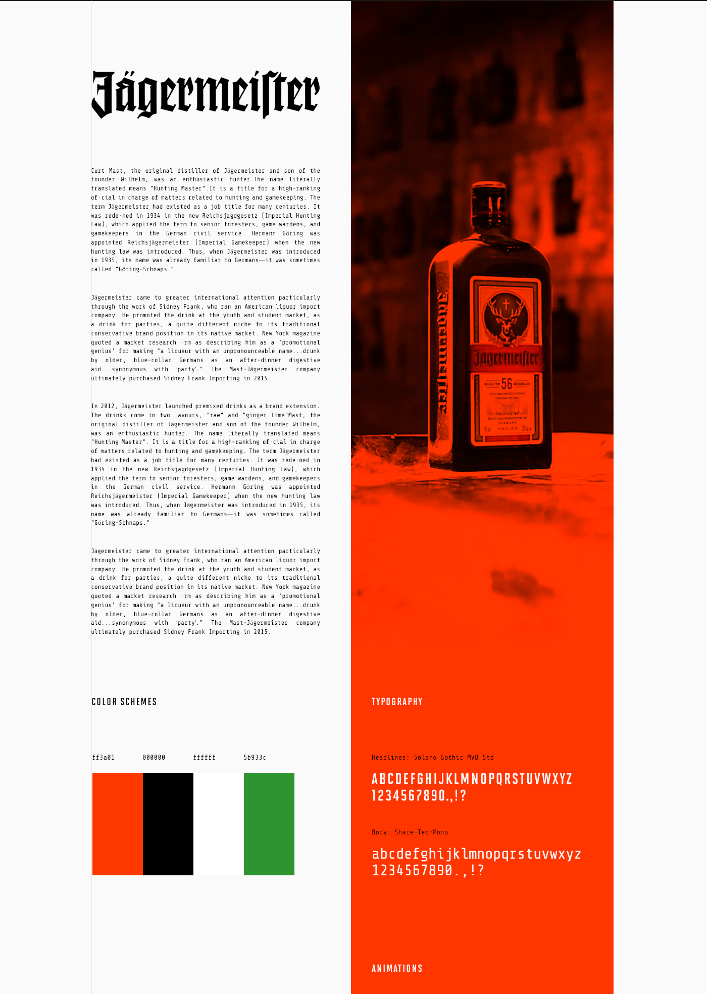 UI ux landing page Webdesign alcohol drinks inspire Interface Web Website