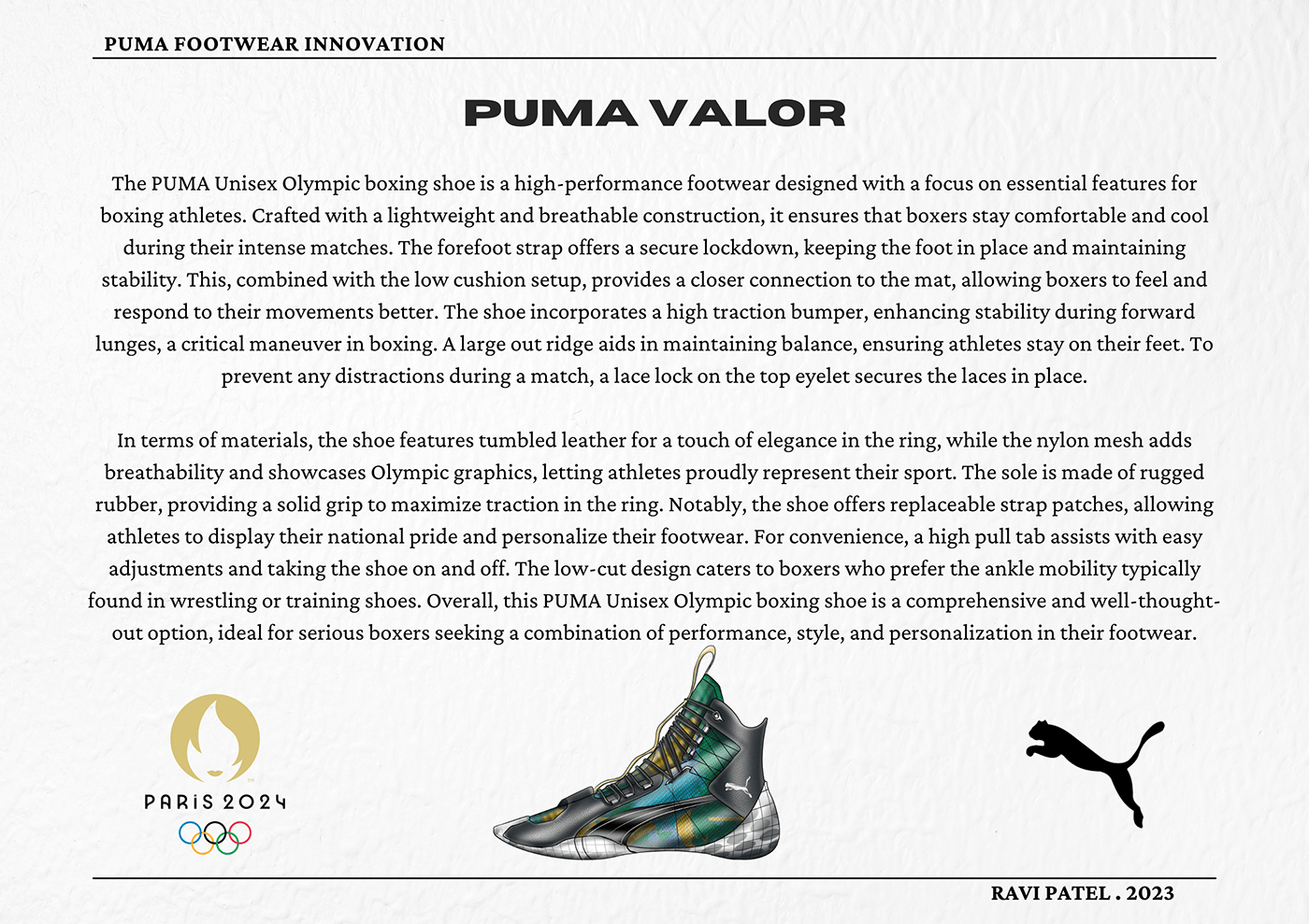 puma Boxing Olympics footwear footer design RAVI PATEL