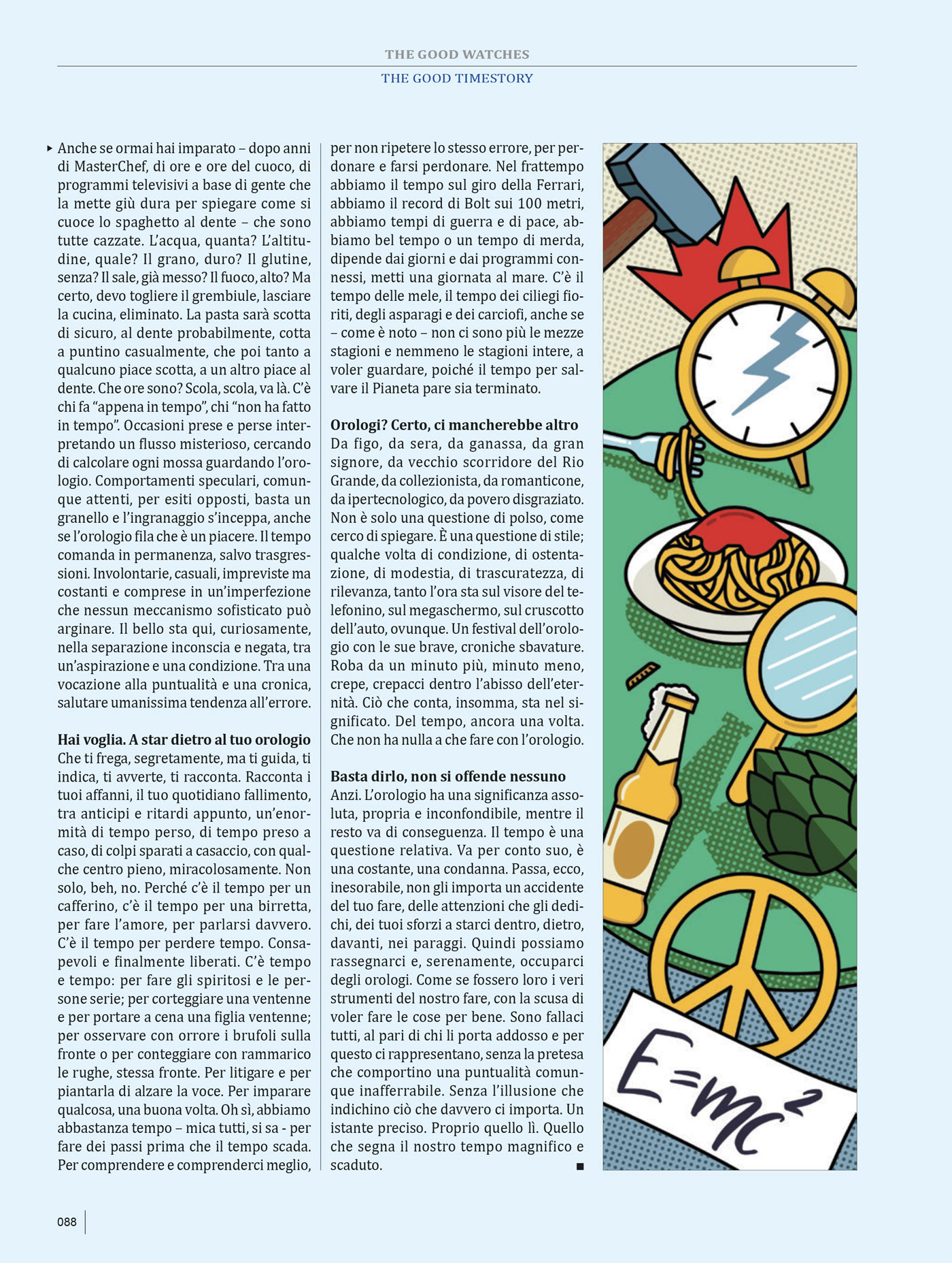 Watches clock Food  editorial ILLUSTRATION  vector digital magazine the good life lifestyle