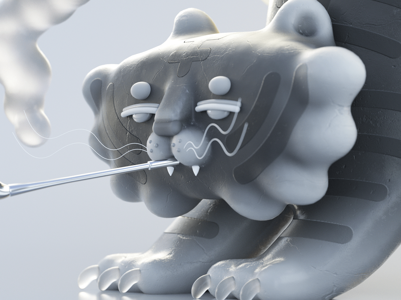 3d art 3D Character 3D illustration black and white Character design  cinema 4d octane Poster Design tiger tiger character