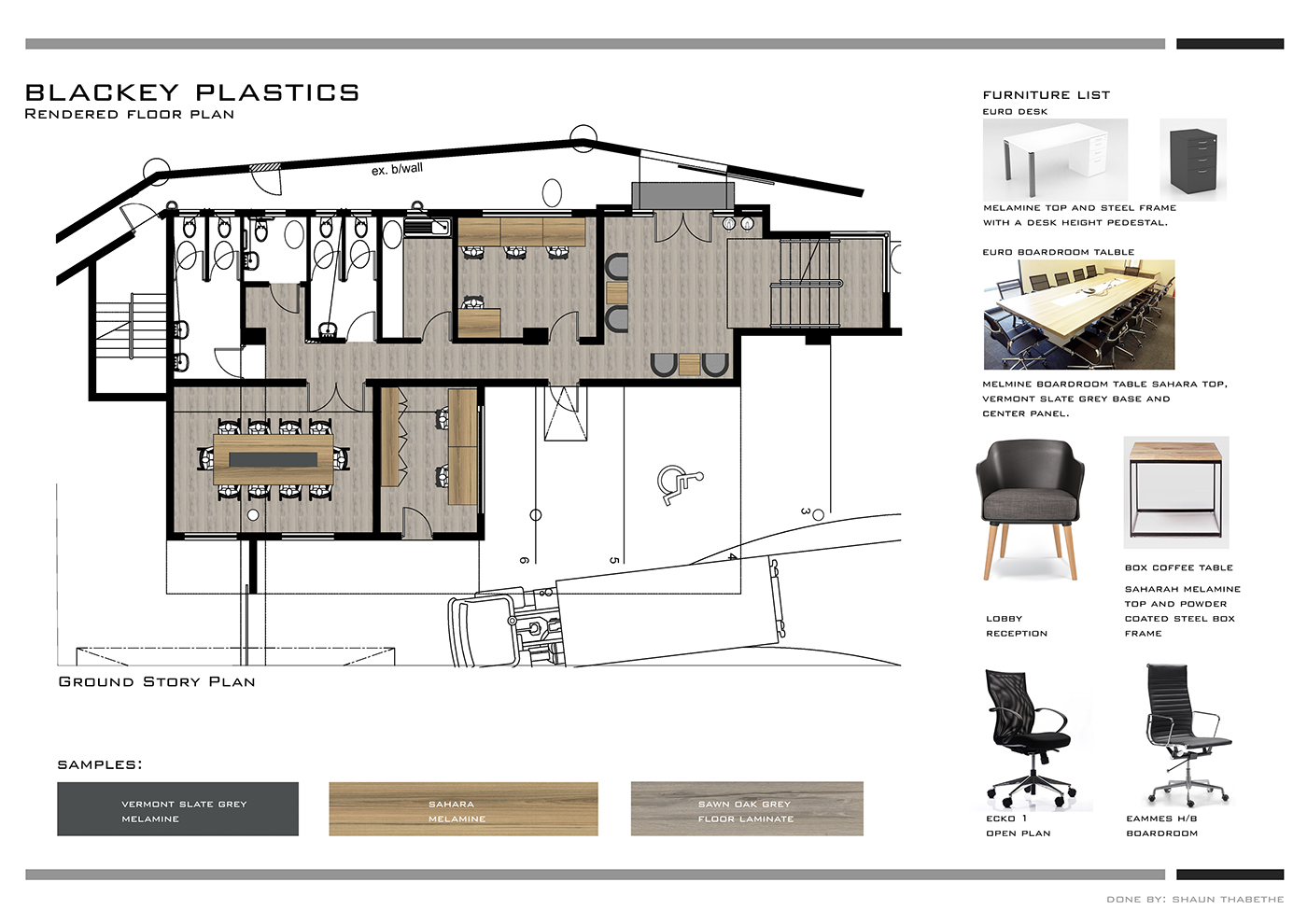 Office Design 3d render office furniture cluster desking