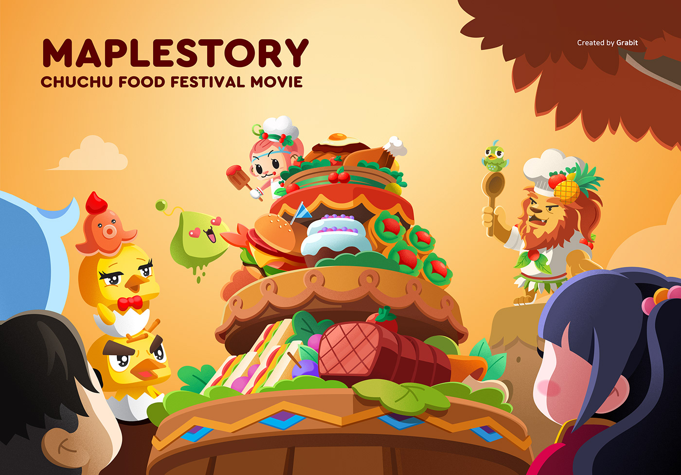 2D Character chef cook festival Food  Grabit maplestory motion Nexon