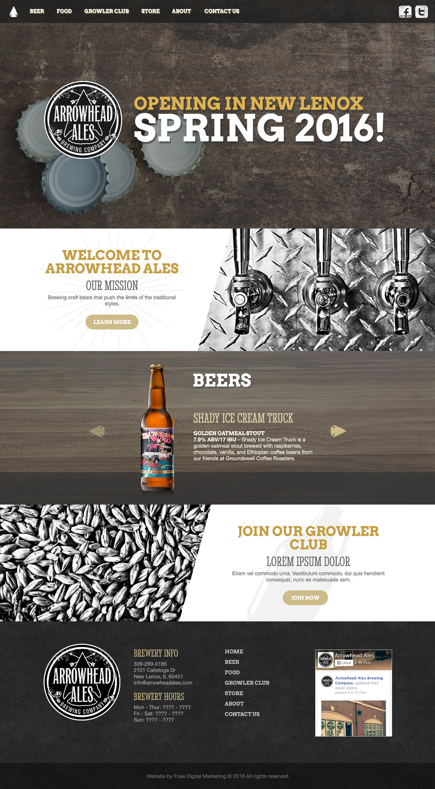 Web Design  photoshop wordpress php css brewery beer grunge
