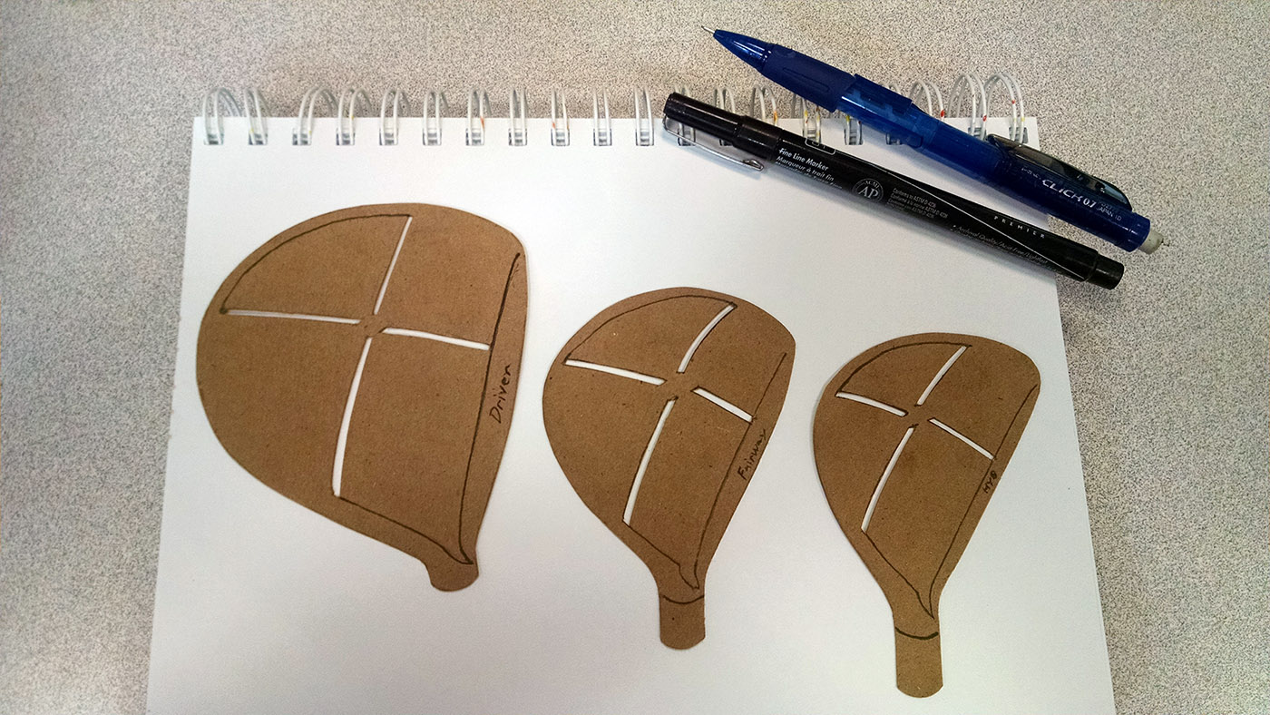 template sketching golf golf clubs driver fairway hybrid